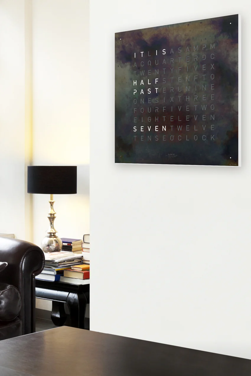QLOCKTWO Creator's Edition Wall Clock with RAW IRON Steel Faceplate - Image 3