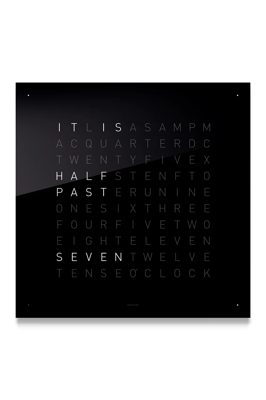 QLOCKTWO Wall Clock with BLACK ICE TEA Acrylic Faceplate - Image 2