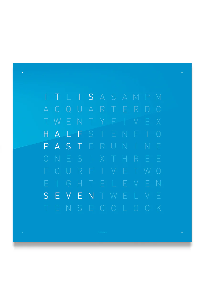 QLOCKTWO Wall Clock with BLUE CANDY Acrylic Faceplate - Image 2