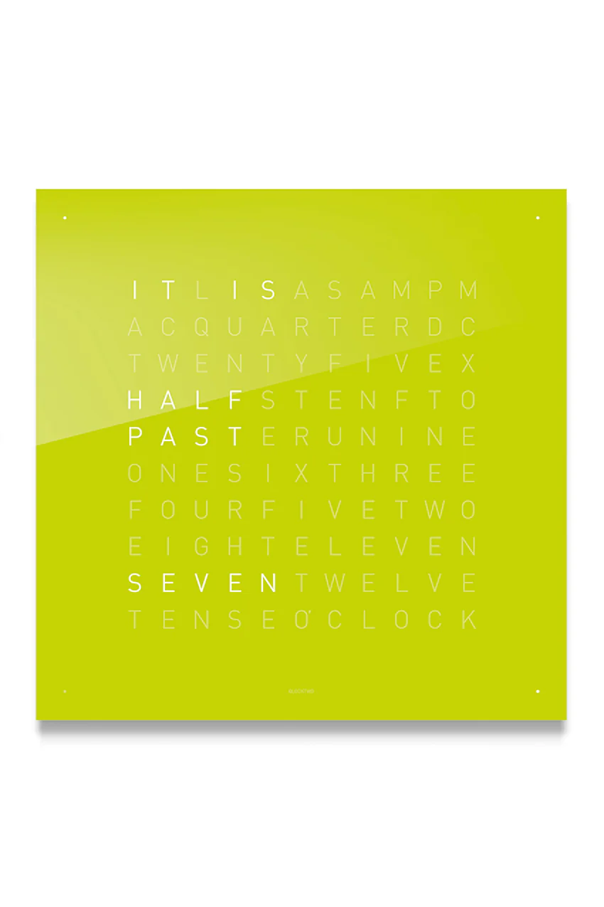 QLOCKTWO Wall Clock with LIME JUICE Acrylic Faceplate - Image 2
