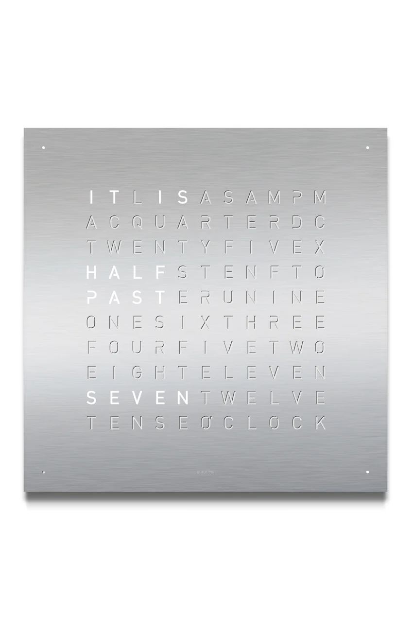 QLOCKTWO Wall Clock with STAINLESS STEEL Faceplate - Image 2