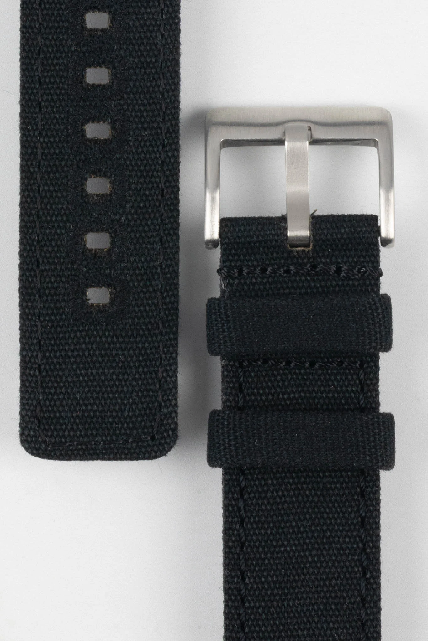 Quick-Release Canvas Watch Strap in BLACK - Image 3