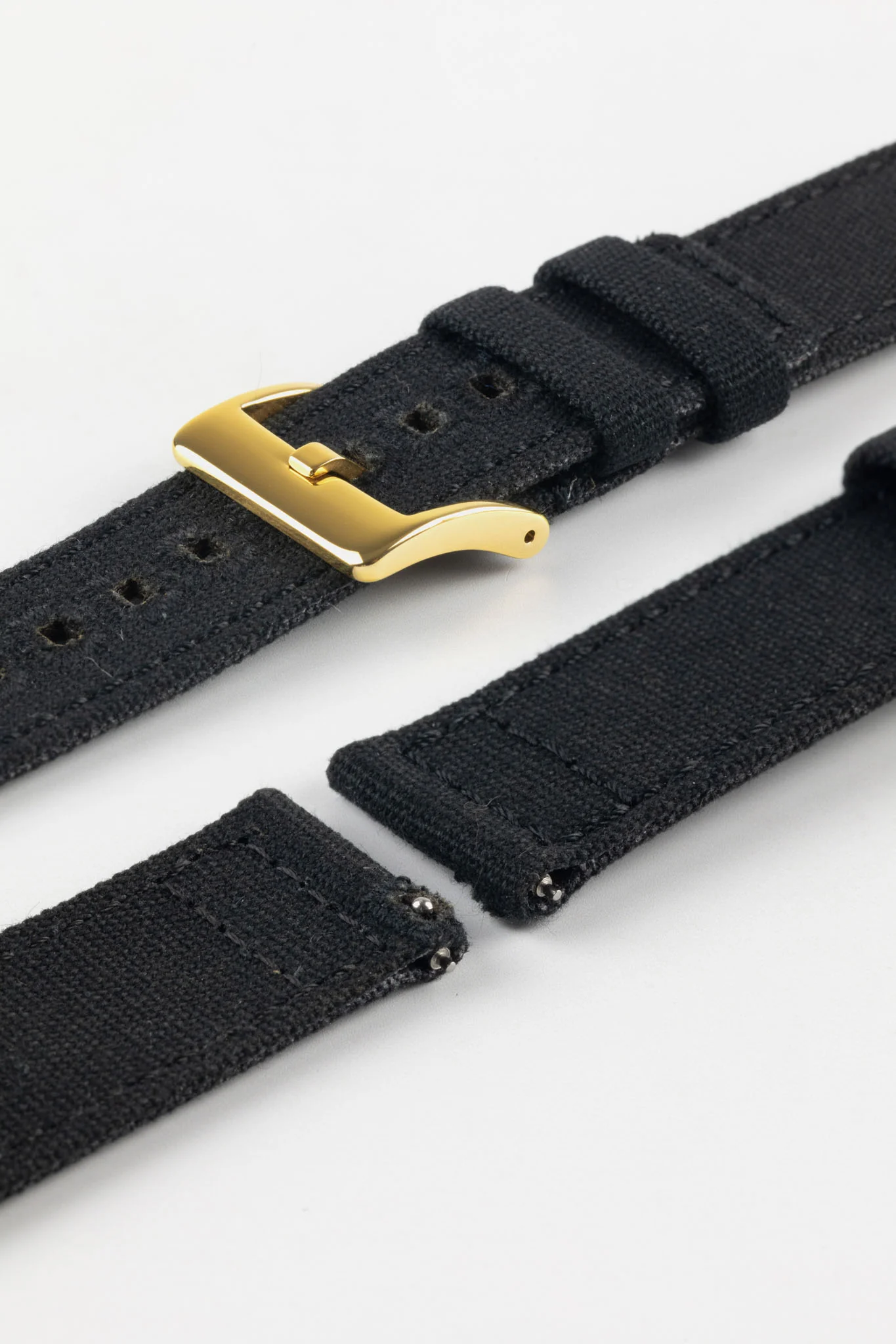 Quick-Release Canvas Watch Strap in BLACK - Image 7