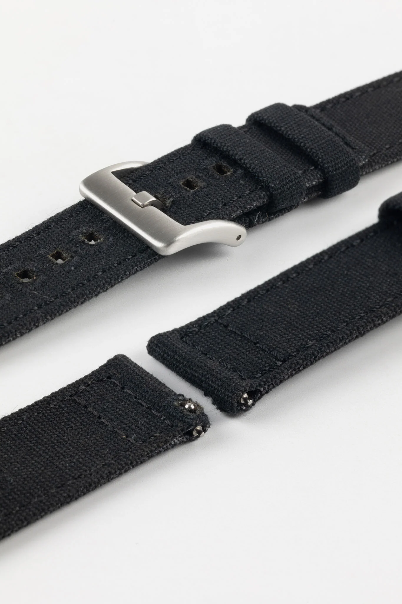 Quick-Release Canvas Watch Strap in BLACK - Image 8