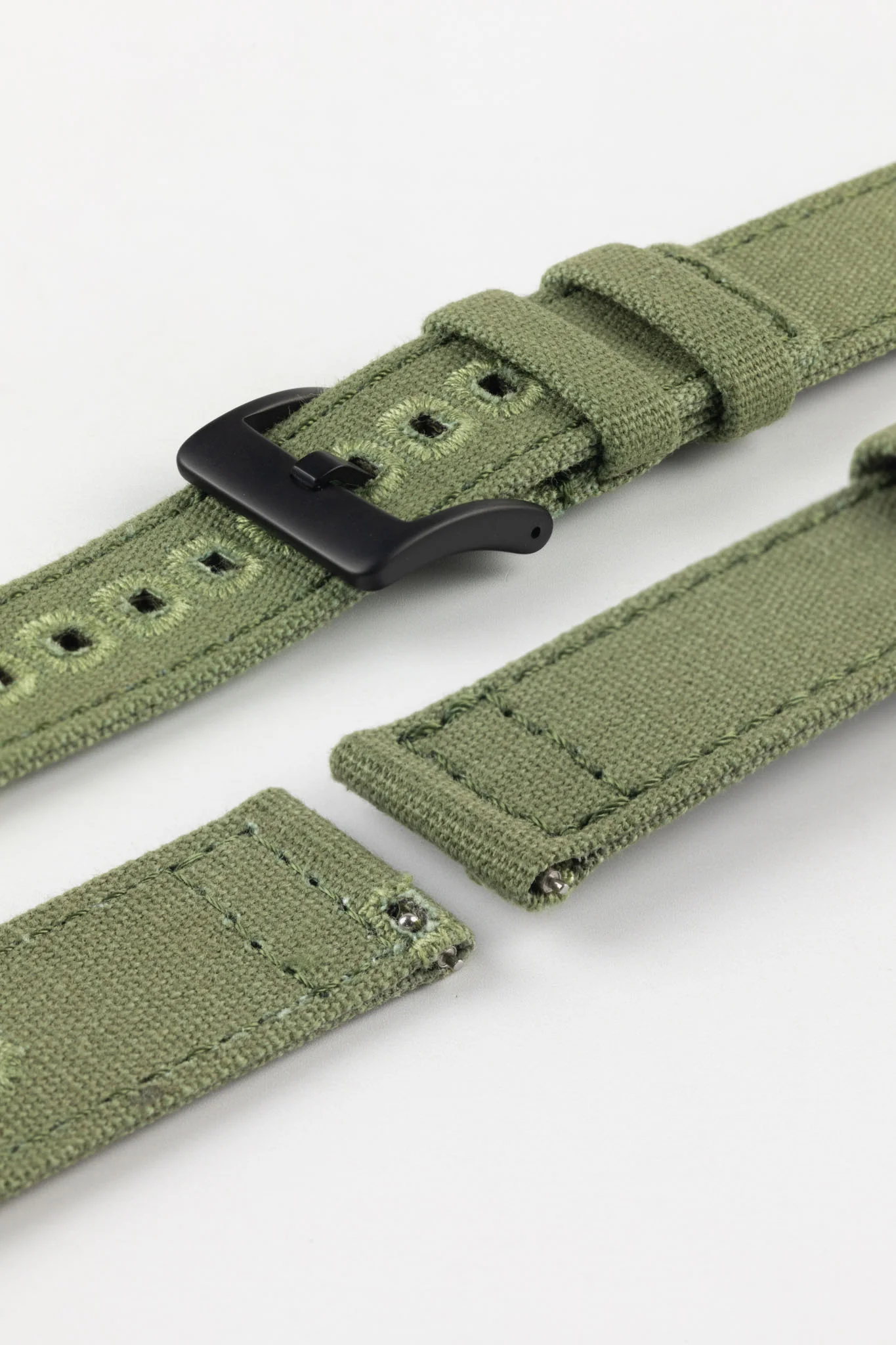 Quick-Release Canvas Watch Strap in GREEN - Image 6