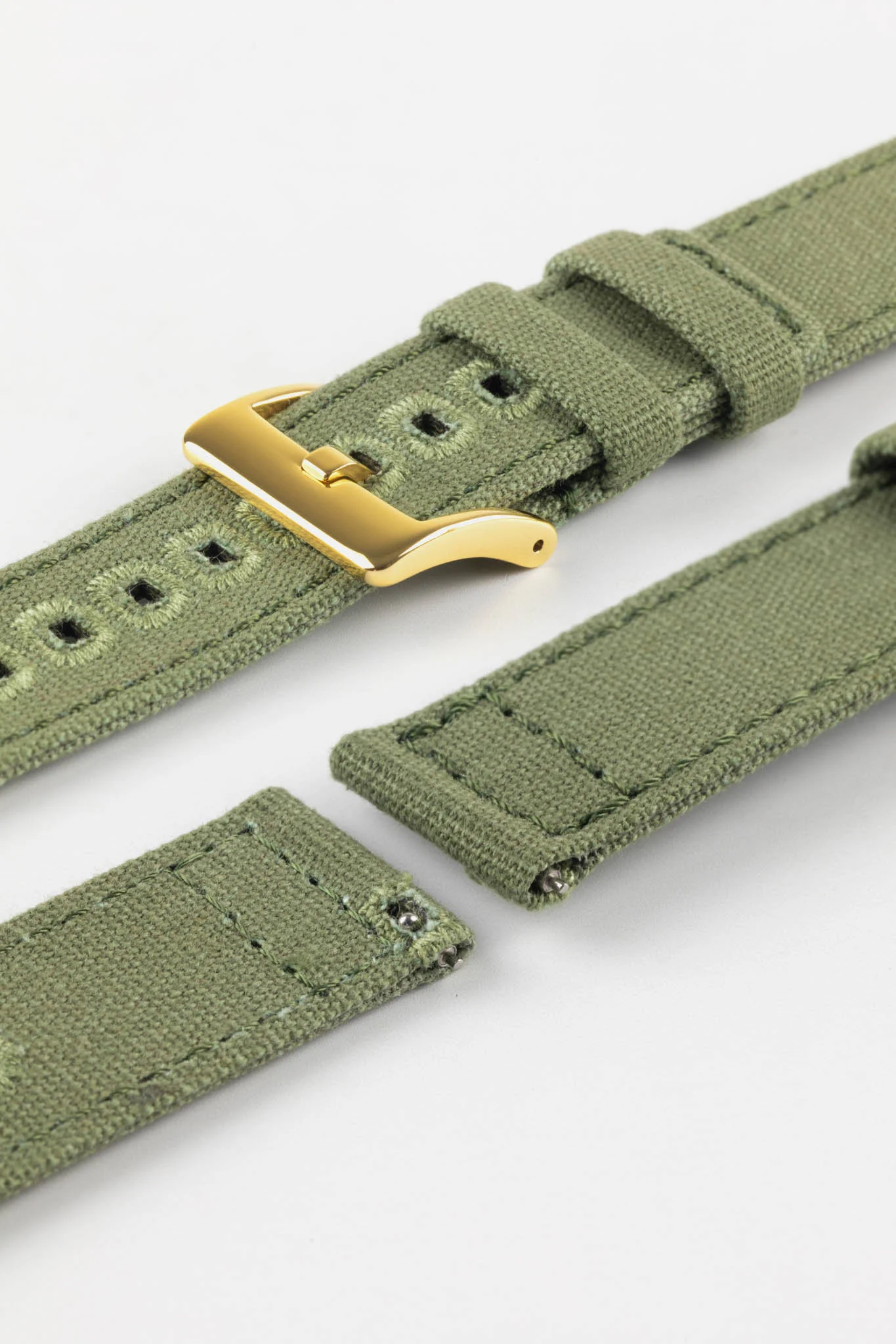 Quick-Release Canvas Watch Strap in GREEN - Image 7