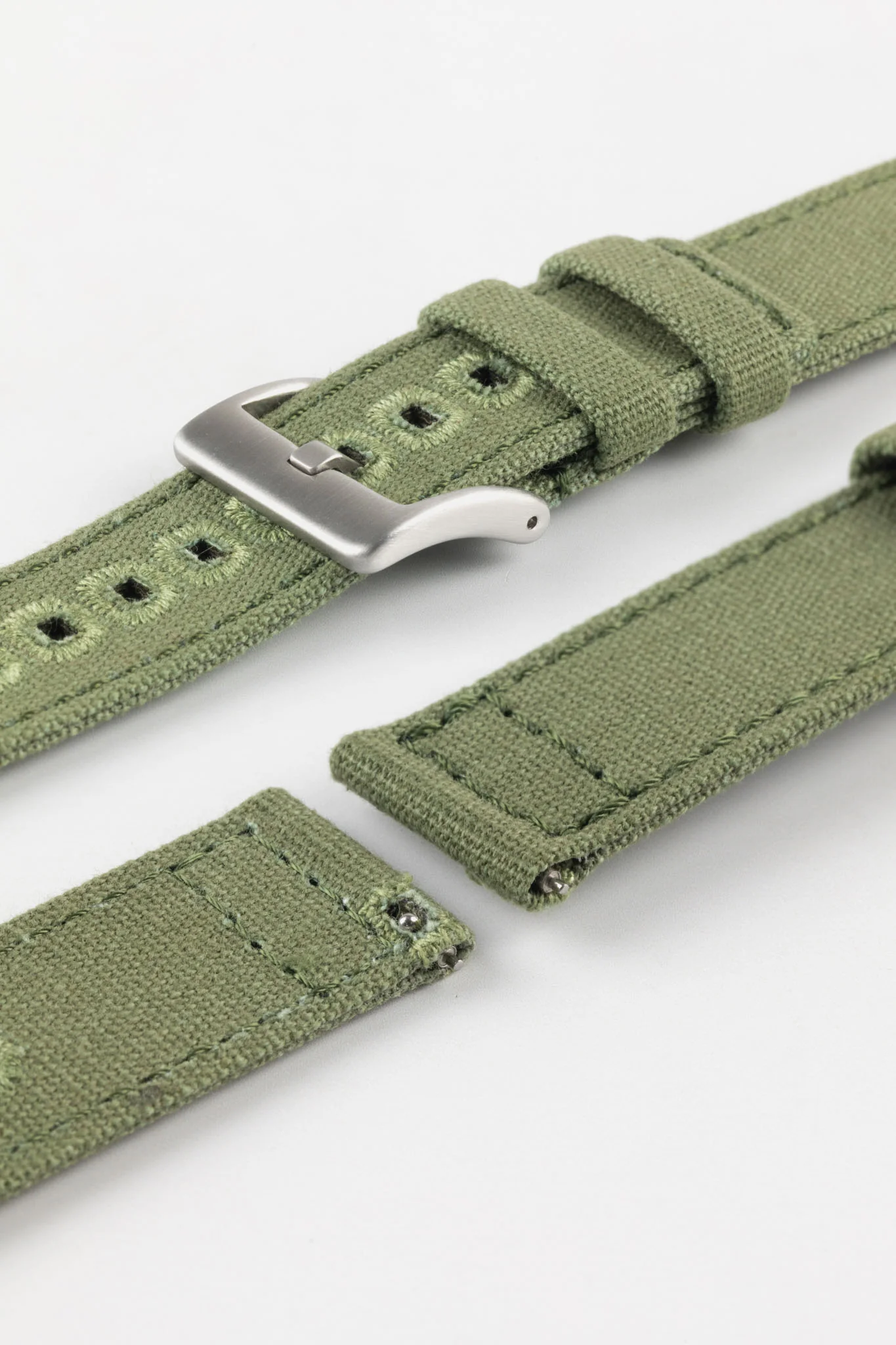 Quick-Release Canvas Watch Strap in GREEN - Image 8
