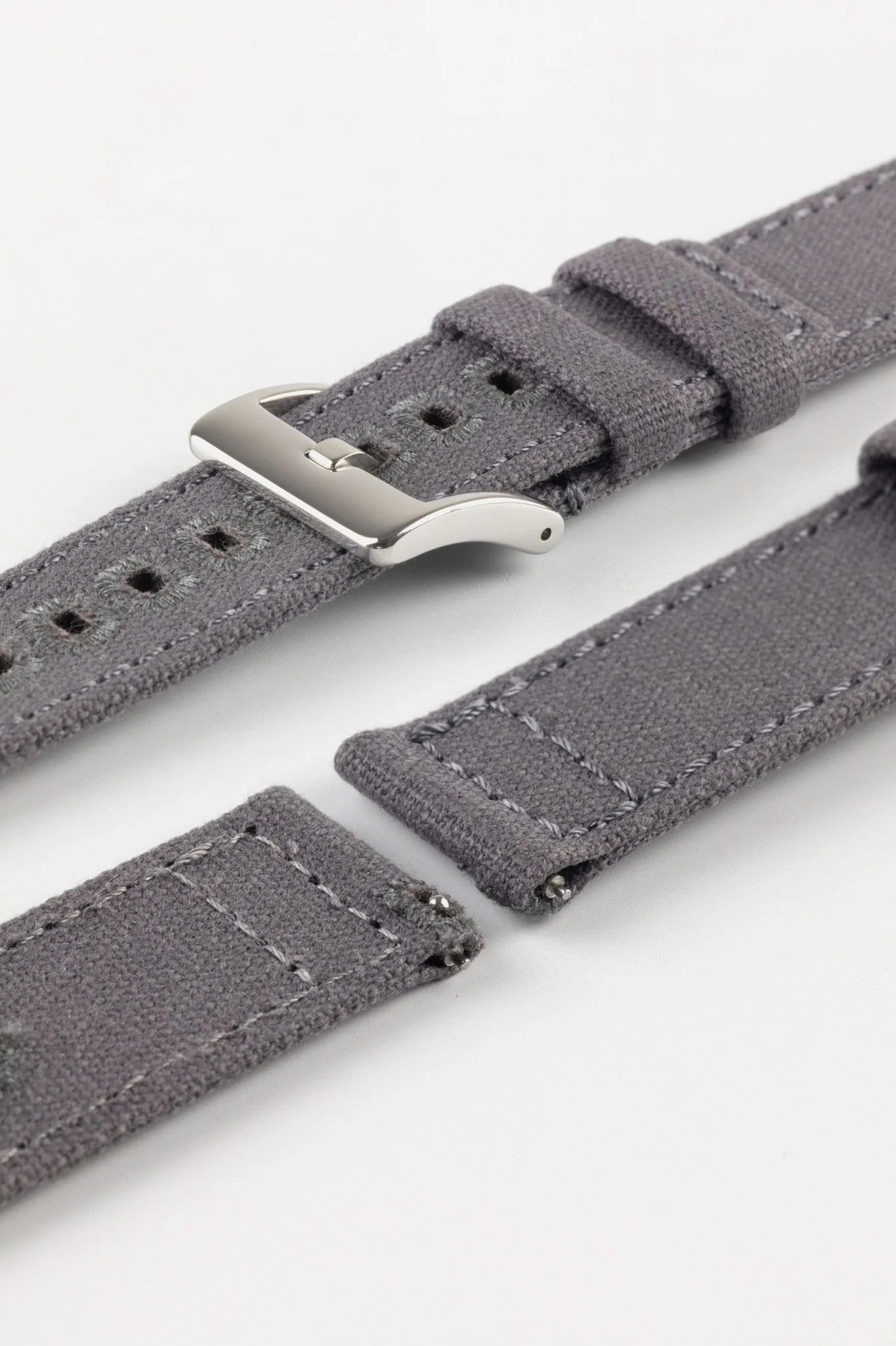 Quick-Release Canvas Watch Strap in GREY - Image 9