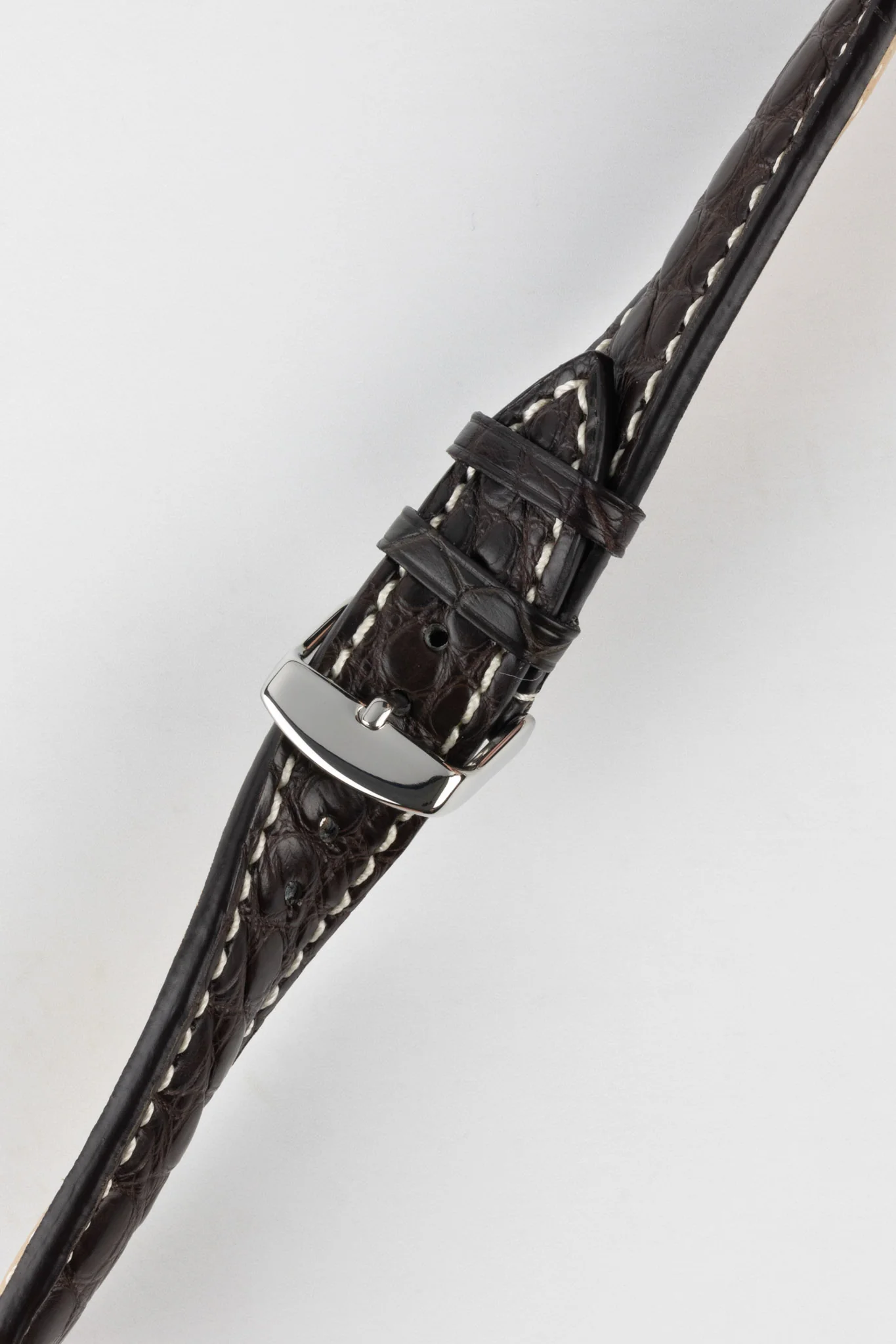 RIOS1931 AMBASSADOR Genuine Alligator Flank Padded Watch Strap in MOCHA - Image 5