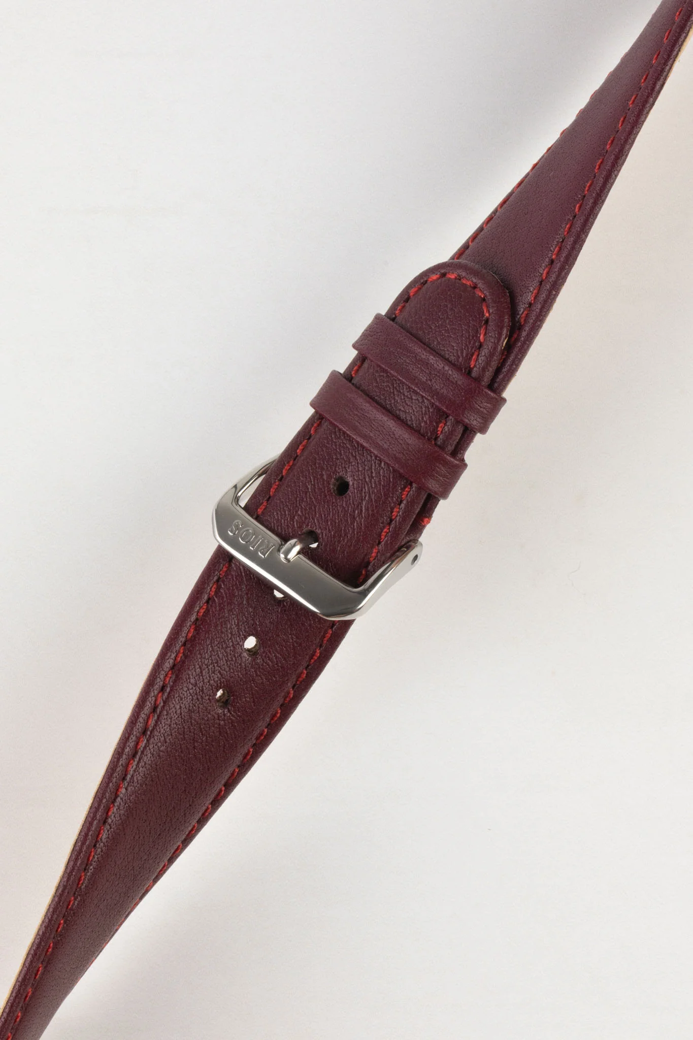 RIOS1931 ARIZONA Genuine Saddle Leather Hook-On Watch Strap in BURGUNDY - Image 3