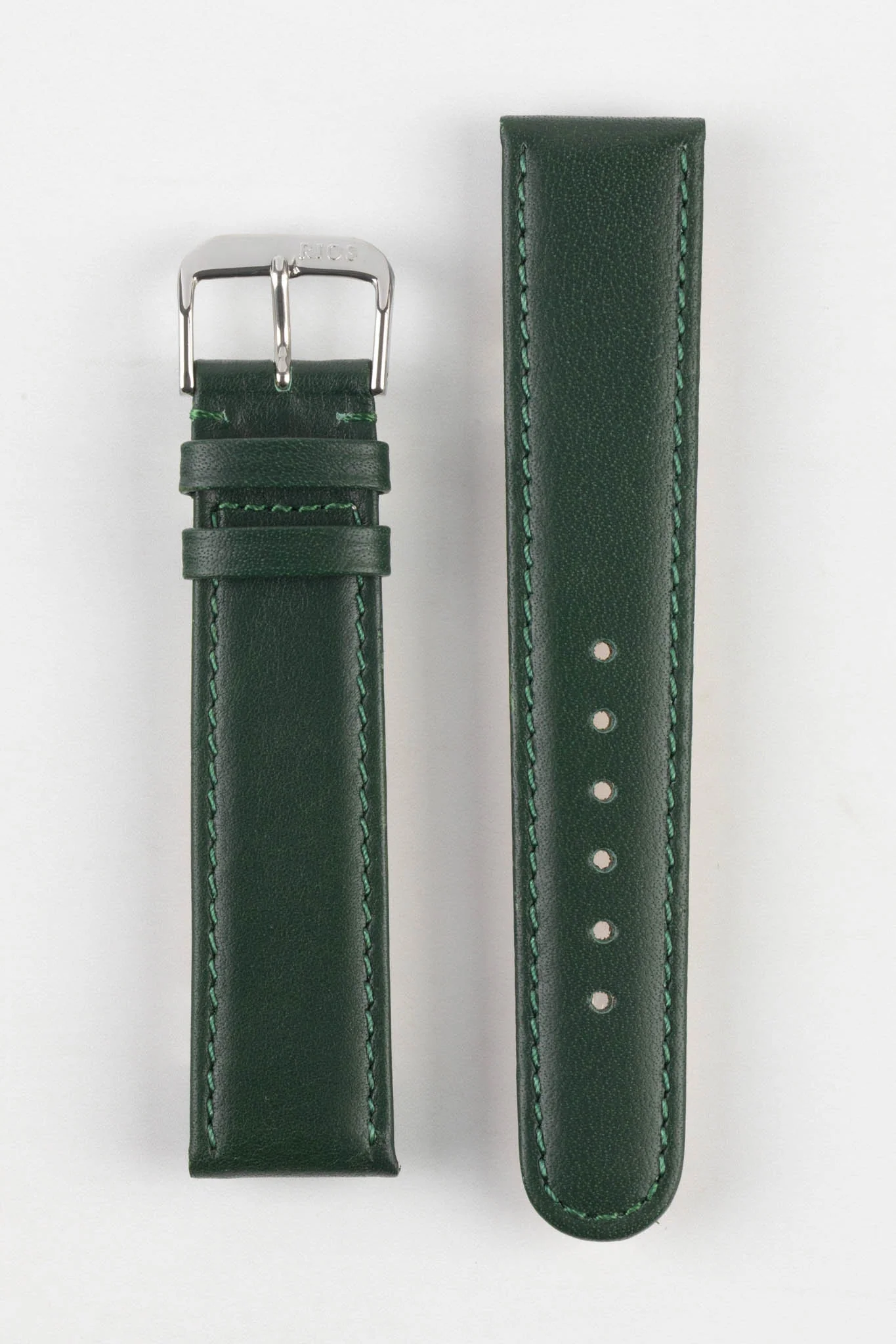 RIOS1931 ARIZONA Genuine Saddle Leather Hook-On Watch Strap in FOREST GREEN - Image 6