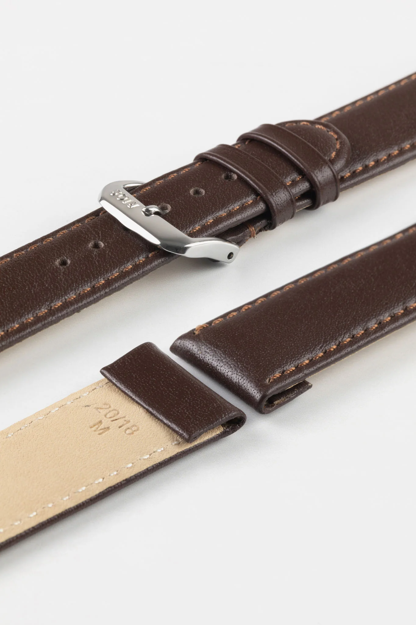 RIOS1931 ARIZONA Genuine Saddle Leather Hook-On Watch Strap in MOCHA - Image 4