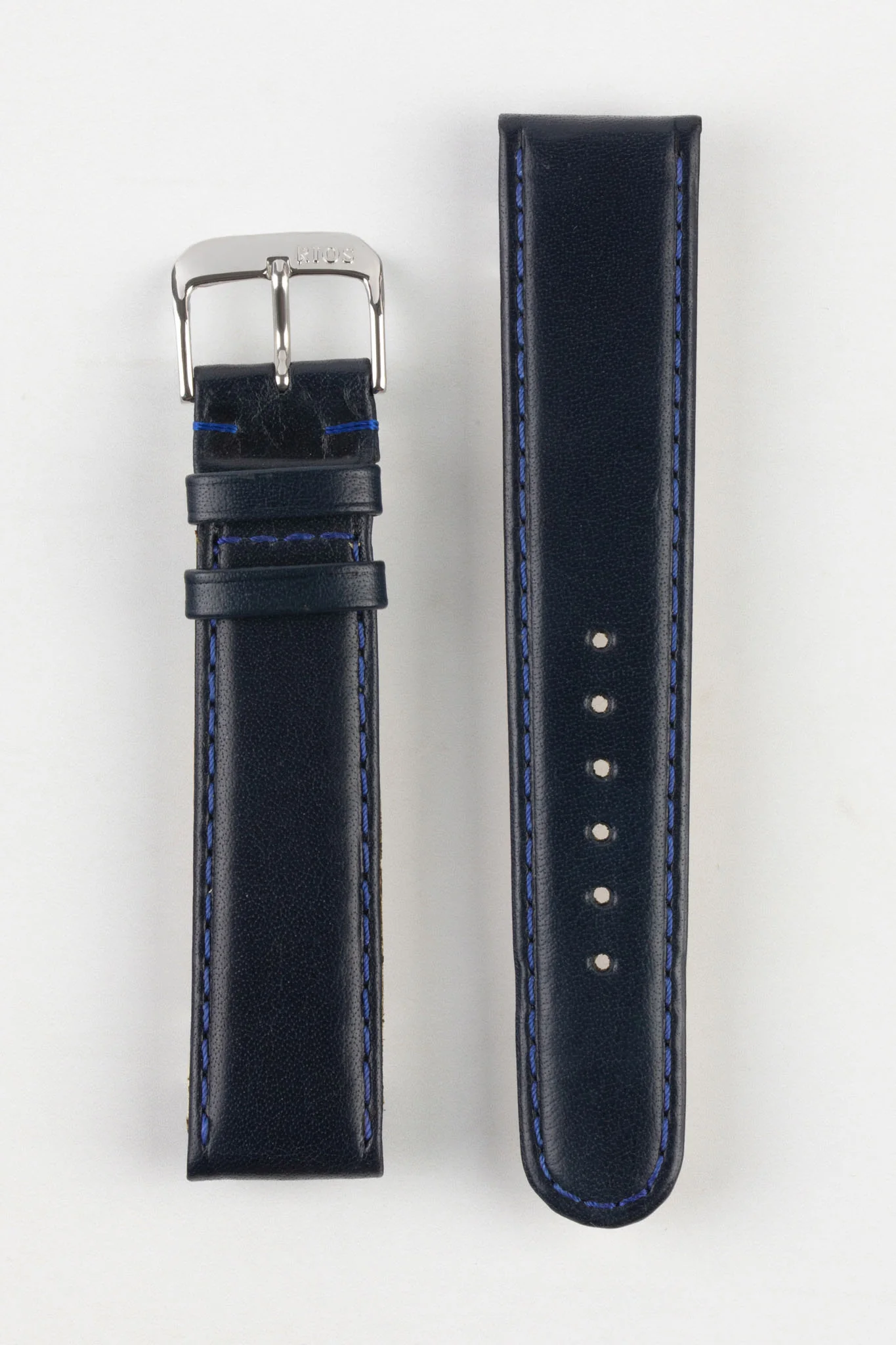 RIOS1931 ARIZONA Genuine Saddle Leather Hook-On Watch Strap in OCEAN BLUE - Image 10