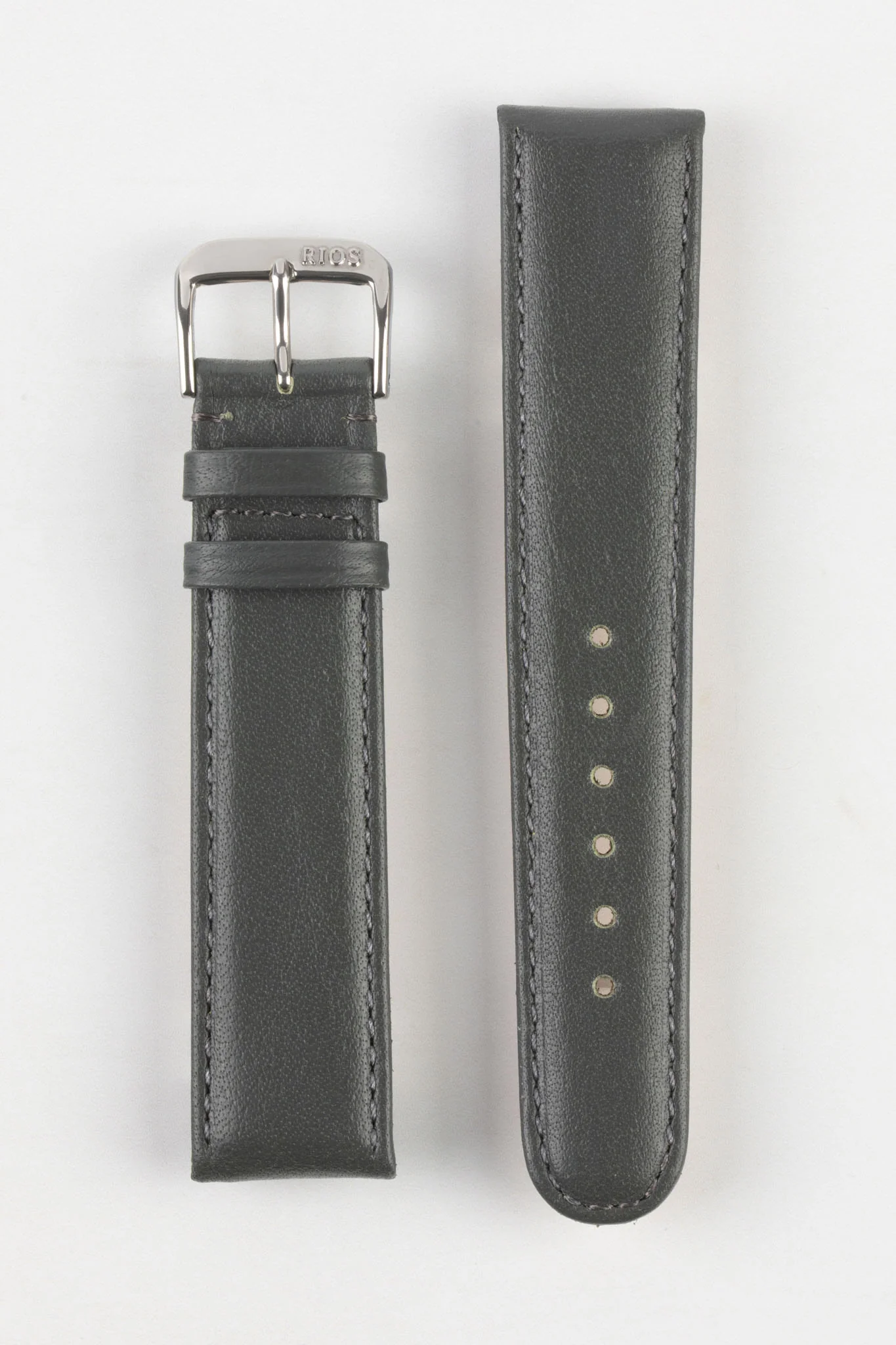 RIOS1931 ARIZONA Genuine Saddle Leather Hook-On Watch Strap in STONE GREY - Image 6