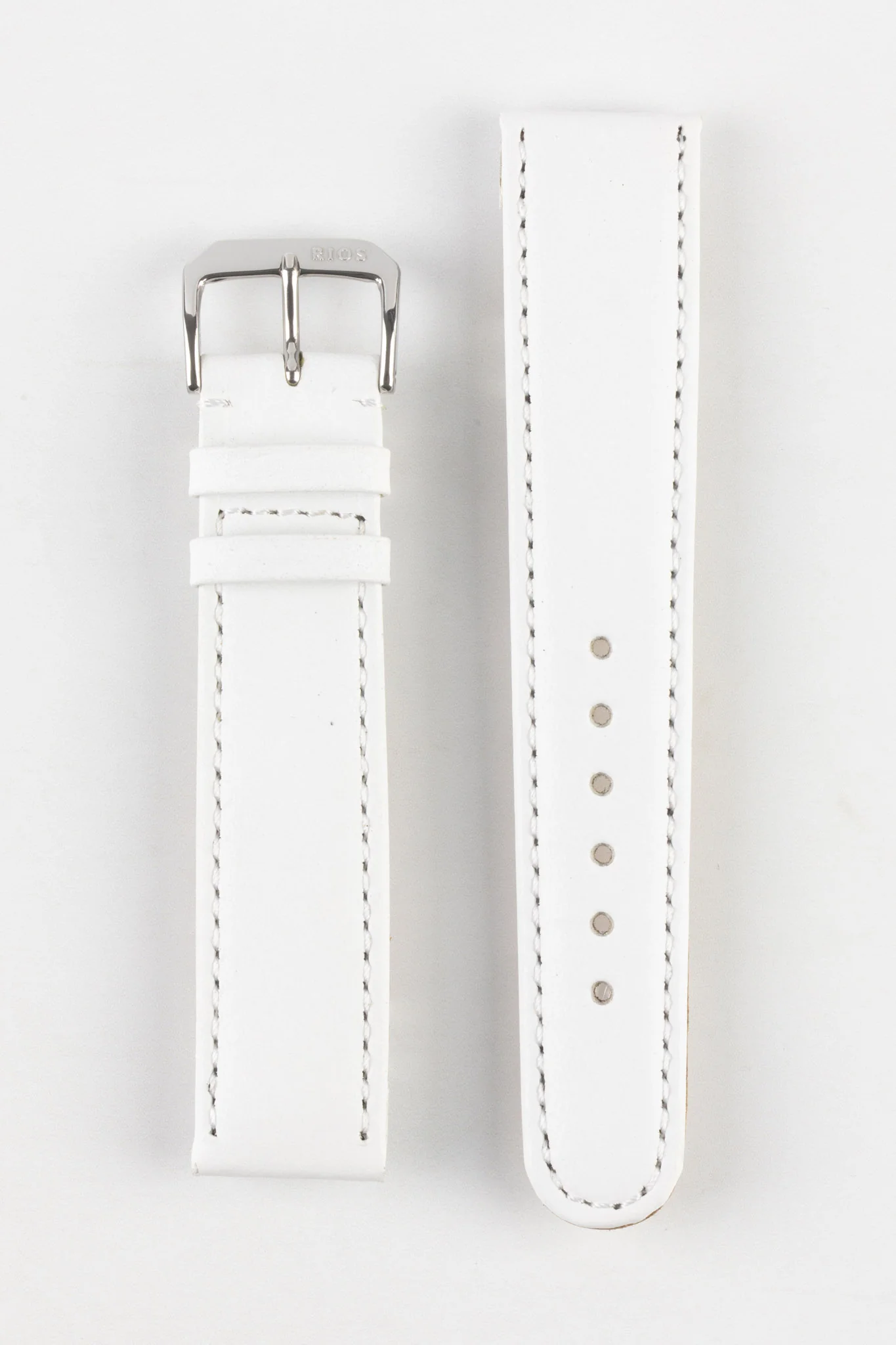 RIOS1931 ARIZONA Genuine Saddle Leather Hook-On Watch Strap in WHITE - Image 6