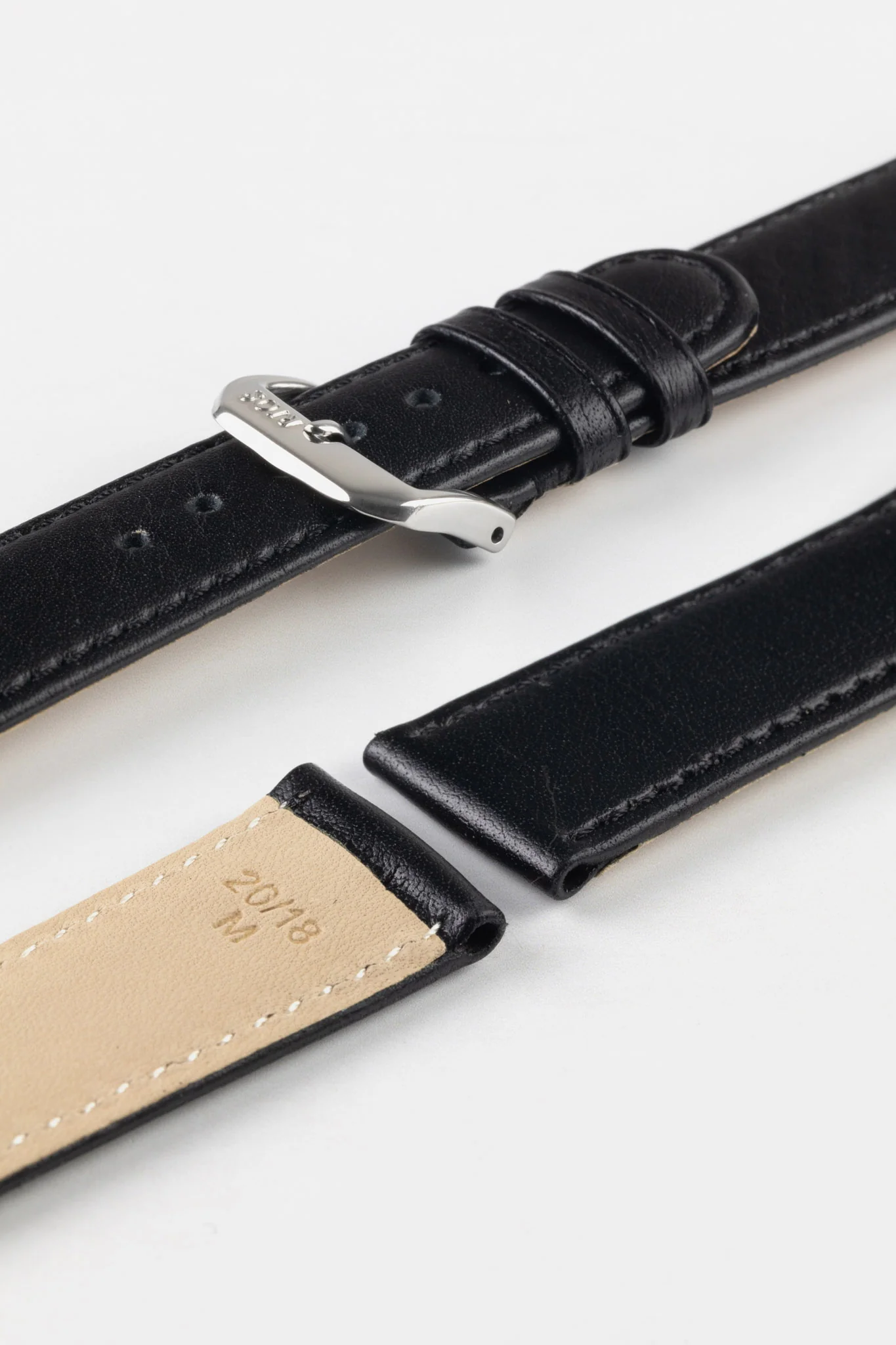 RIOS1931 ARIZONA Genuine Saddle Leather Watch Strap in BLACK - Image 7