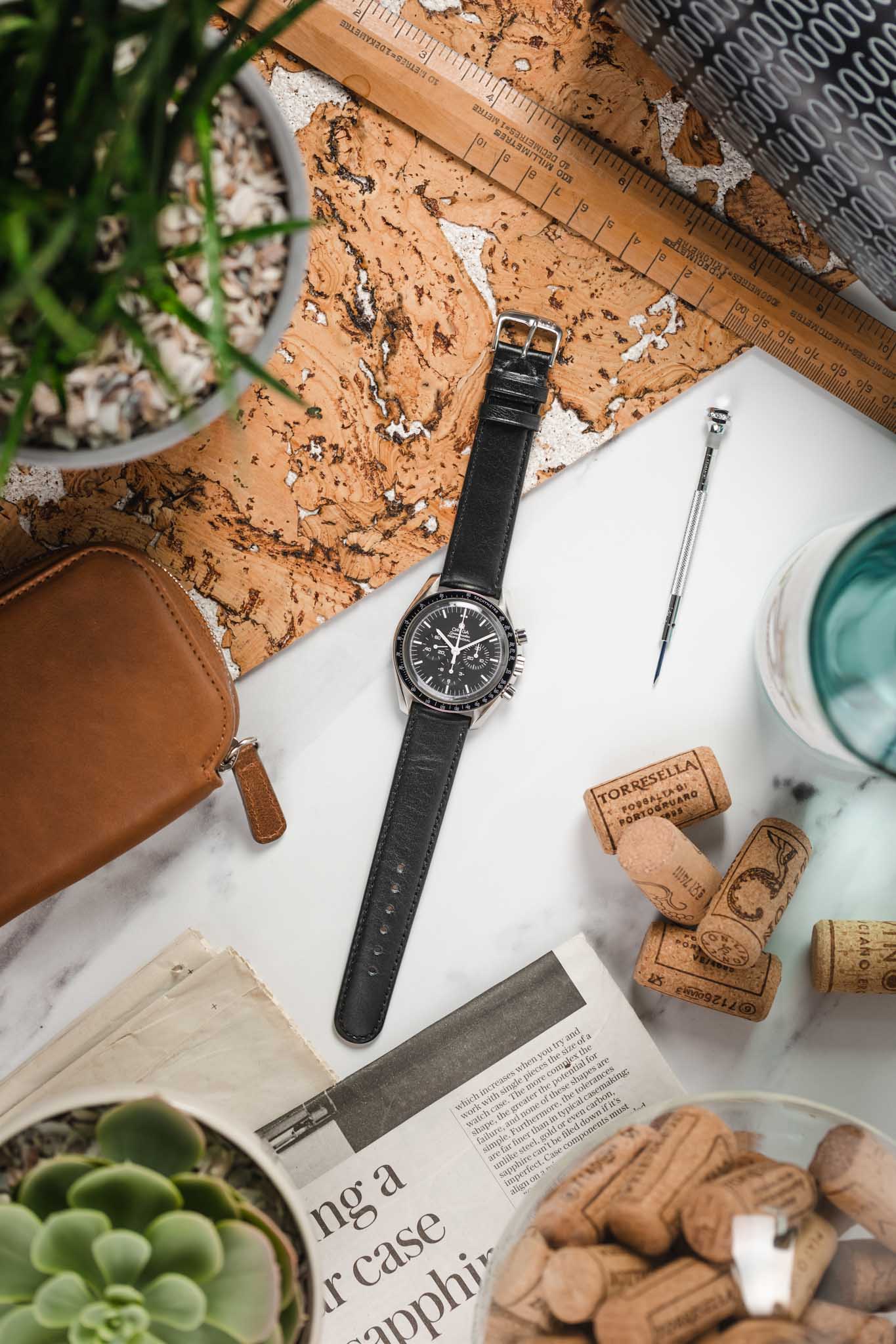 RIOS1931 ARIZONA Genuine Saddle Leather Watch Strap in BLACK - Image 9