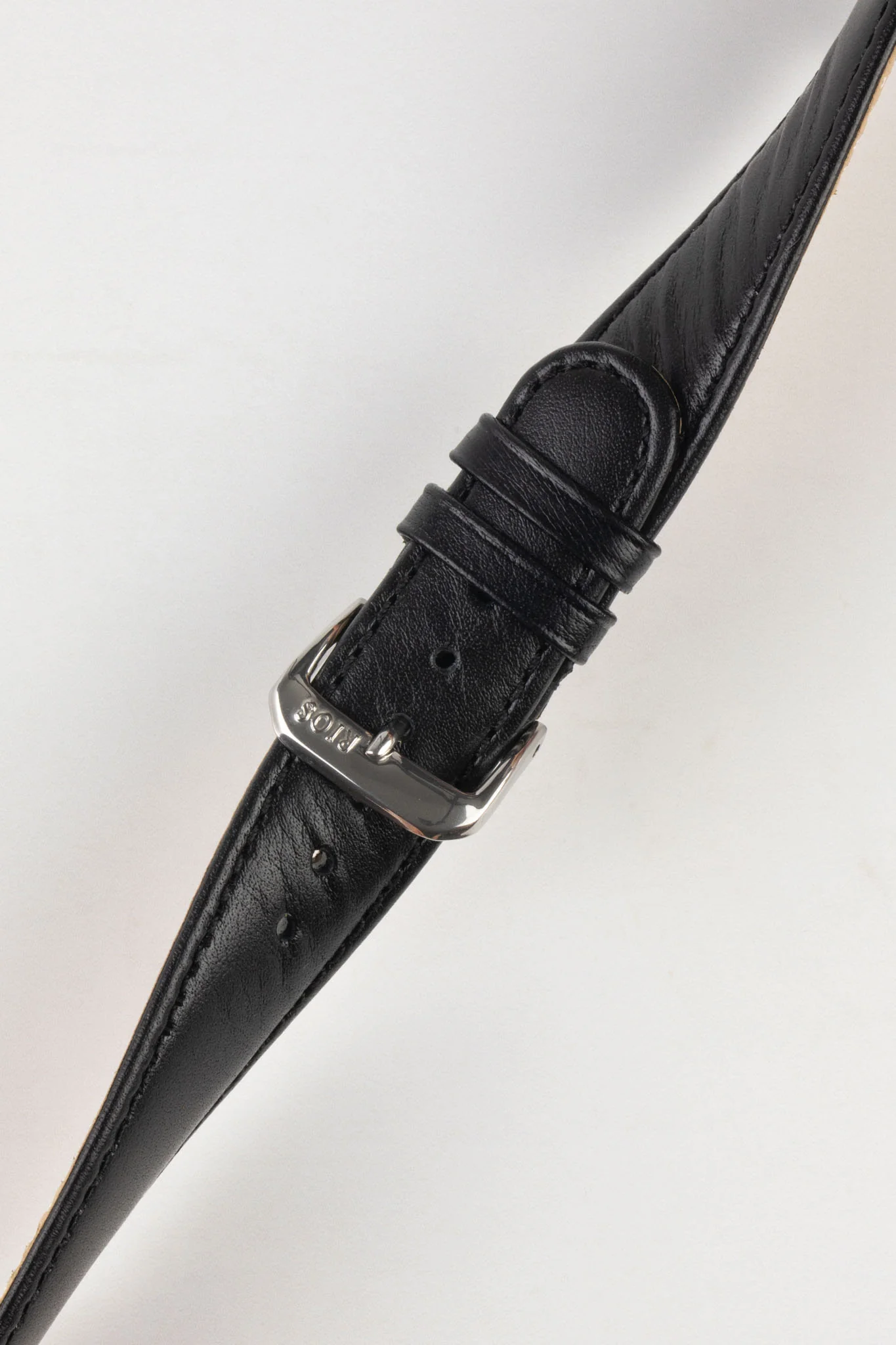 RIOS1931 ARIZONA Genuine Saddle Leather Hook-On Watch Strap in BLACK - Image 3