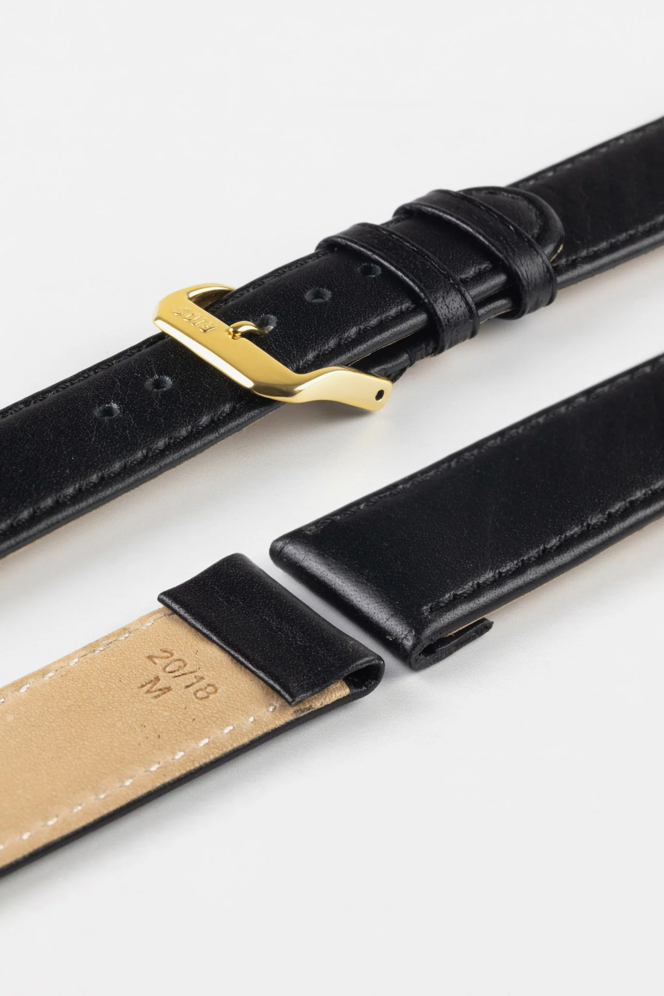 RIOS1931 ARIZONA Genuine Saddle Leather Hook-On Watch Strap in BLACK - Image 5