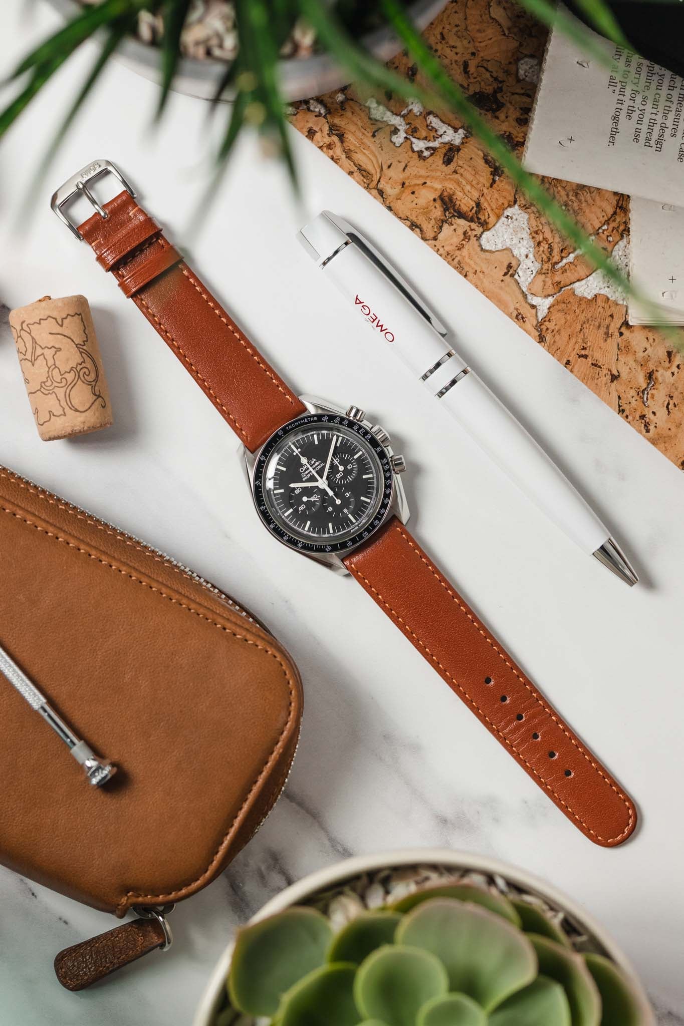 RIOS1931 ARIZONA Genuine Saddle Leather Watch Strap in COGNAC - Image 9