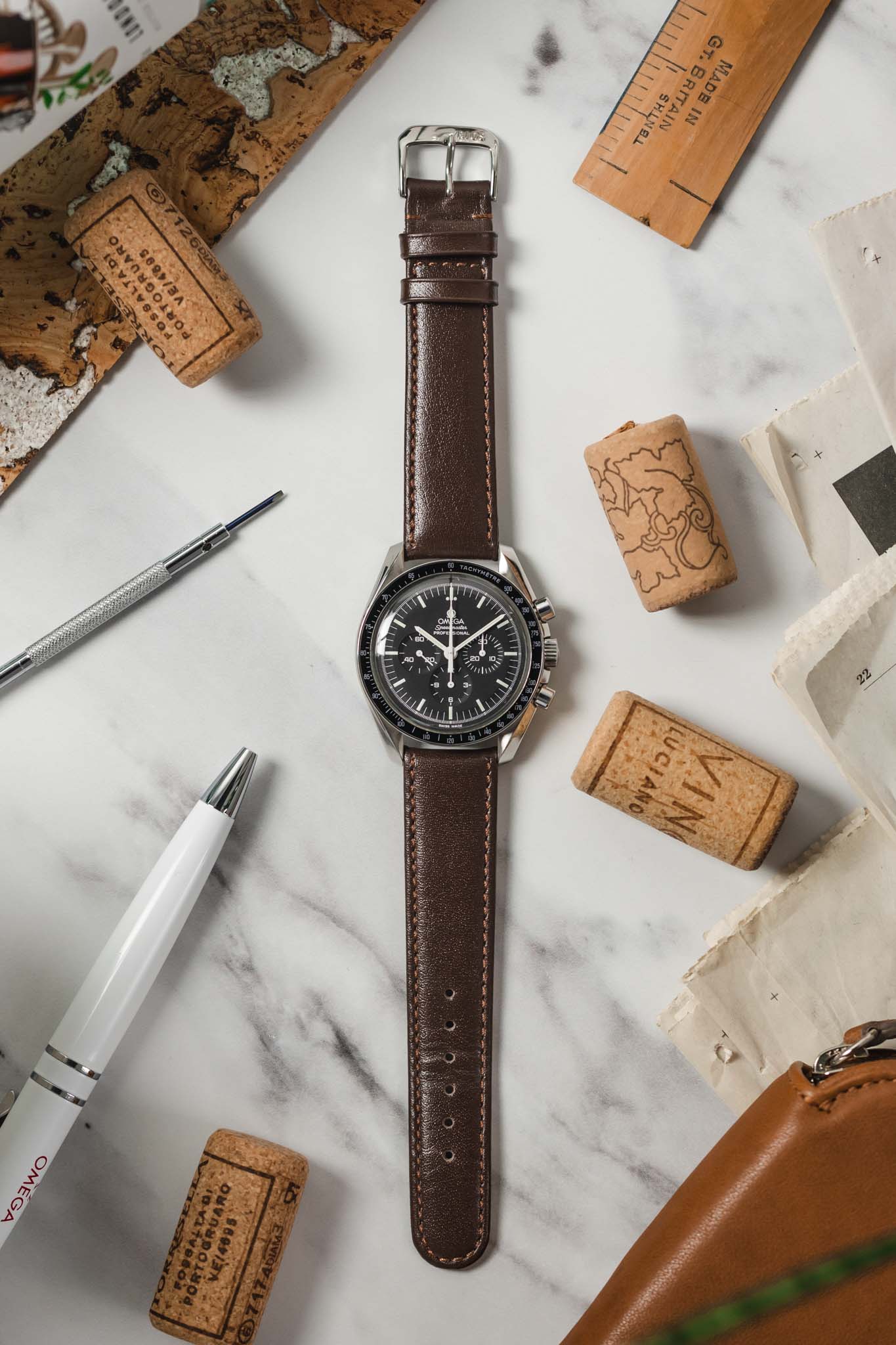 RIOS1931 ARIZONA Genuine Saddle Leather Watch Strap in MOCHA - Image 9