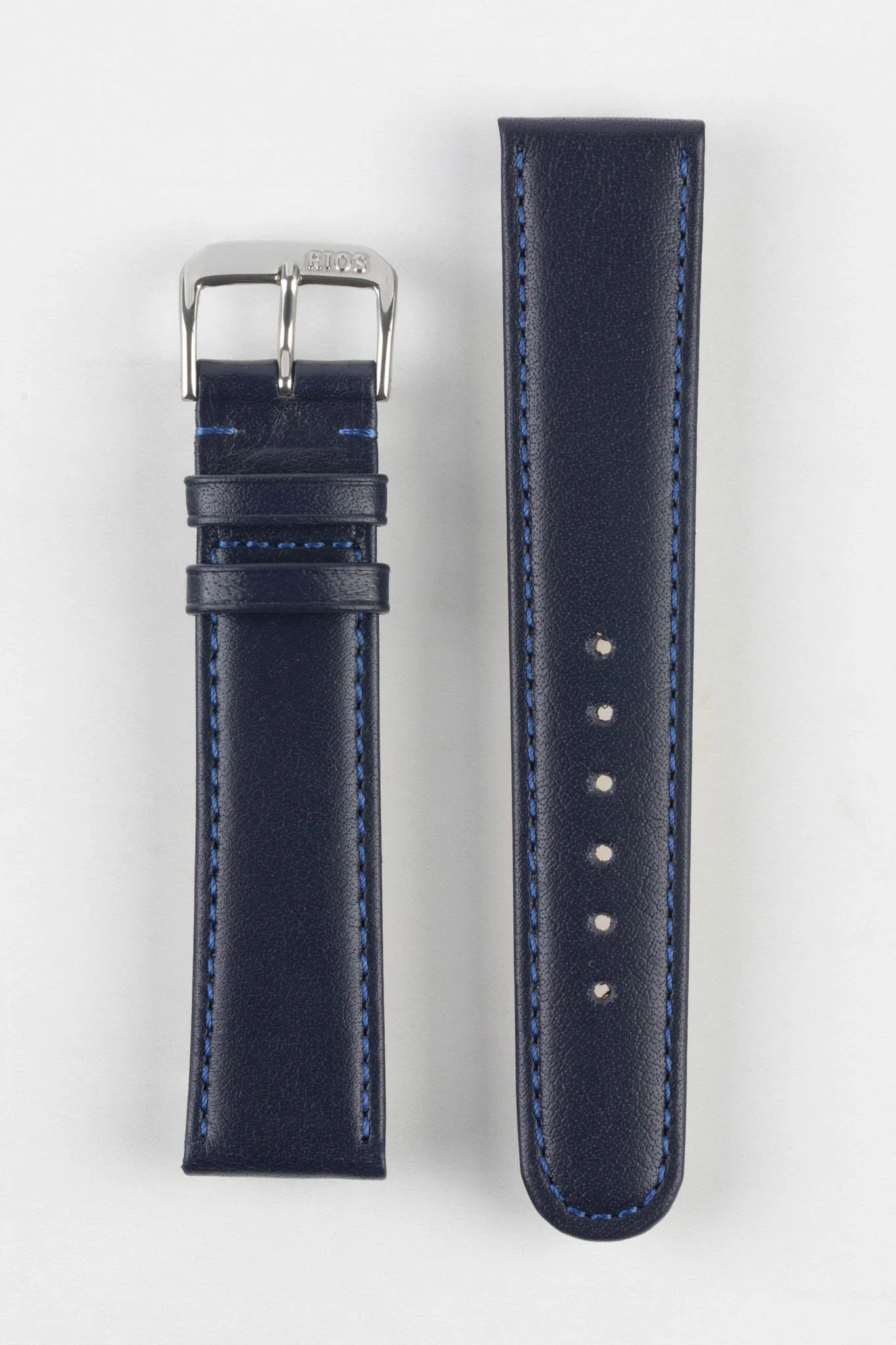RIOS1931 ARIZONA Genuine Saddle Leather Watch Strap in OCEAN BLUE - Image 10