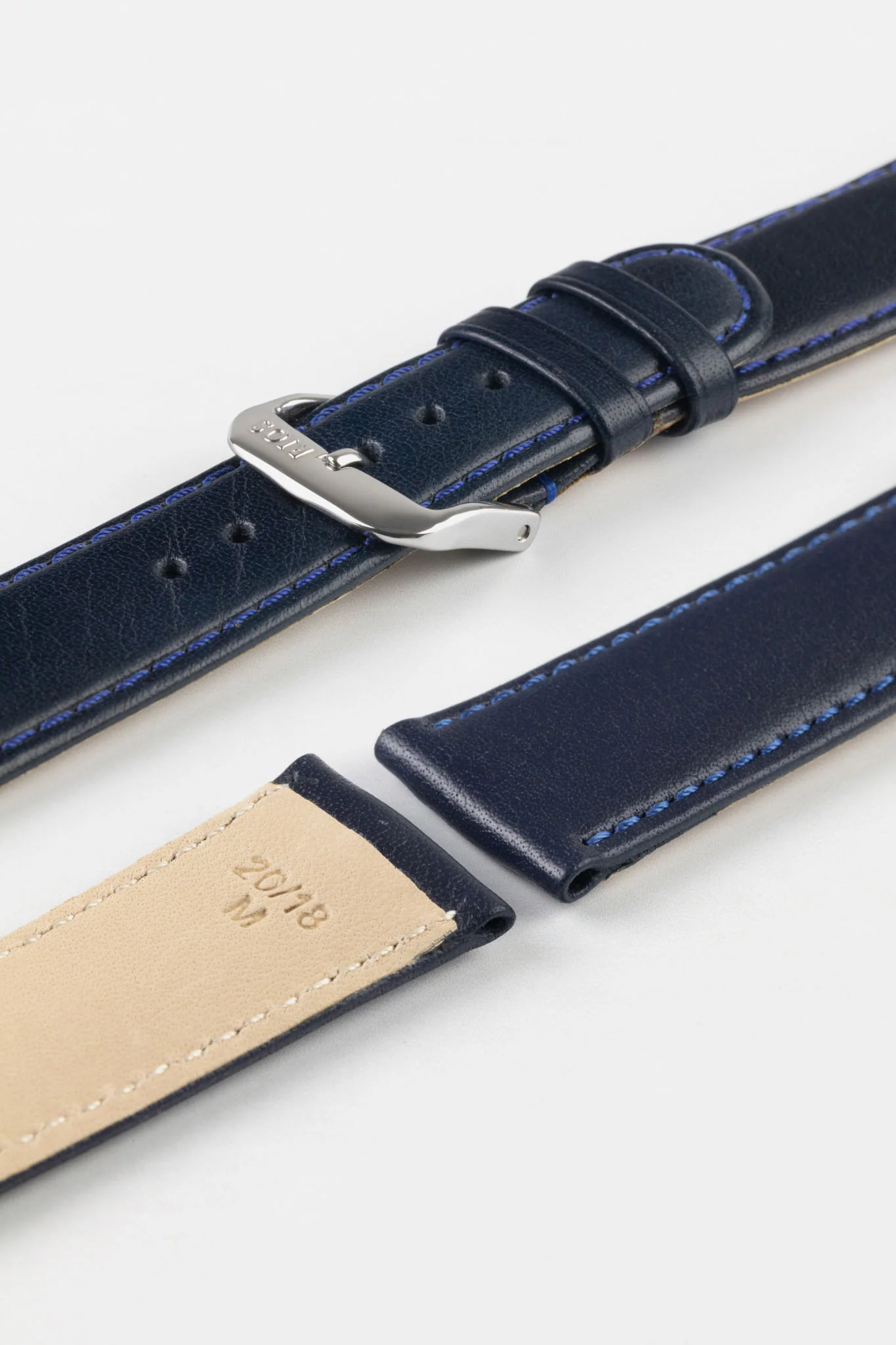 RIOS1931 ARIZONA Genuine Saddle Leather Watch Strap in OCEAN BLUE - Image 7