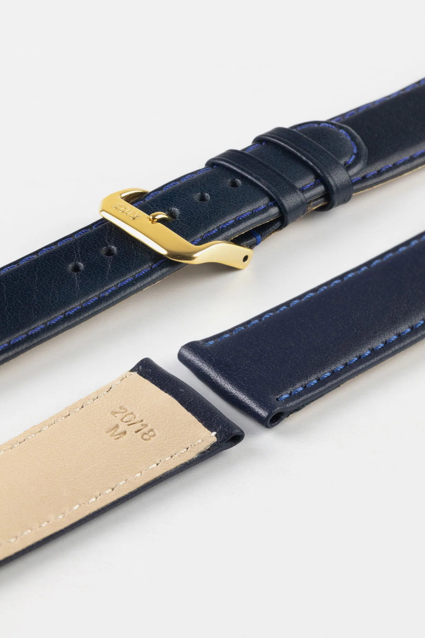 RIOS1931 ARIZONA Genuine Saddle Leather Watch Strap in OCEAN BLUE - Image 8