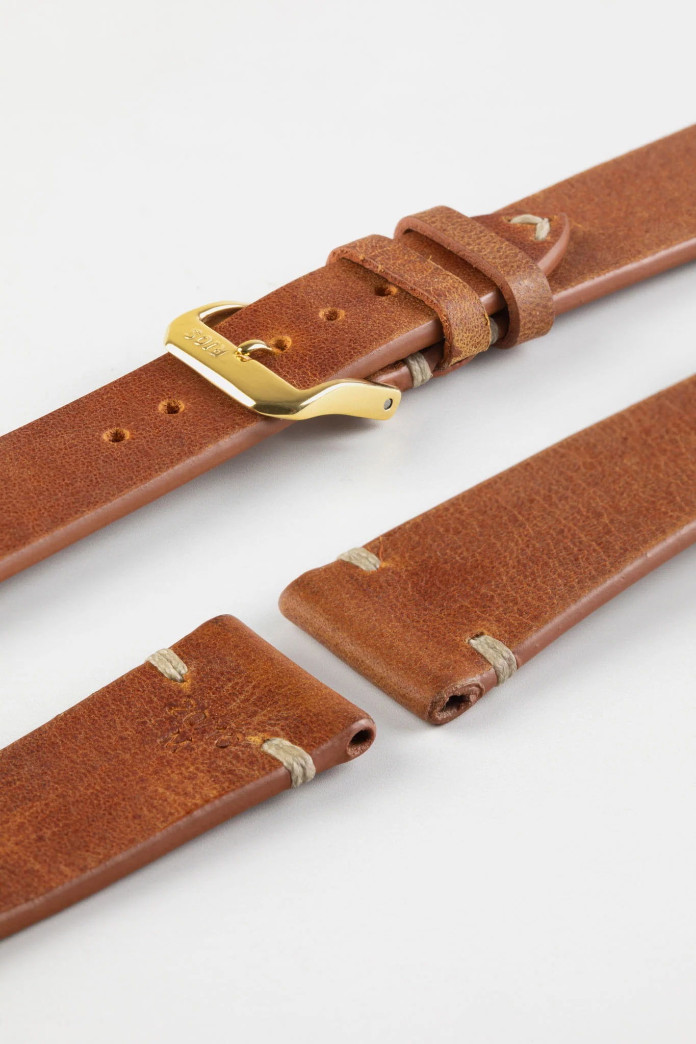 RIOS1931 BEDFORD Genuine Vintage Leather Watch Strap in COGNAC - Image 8