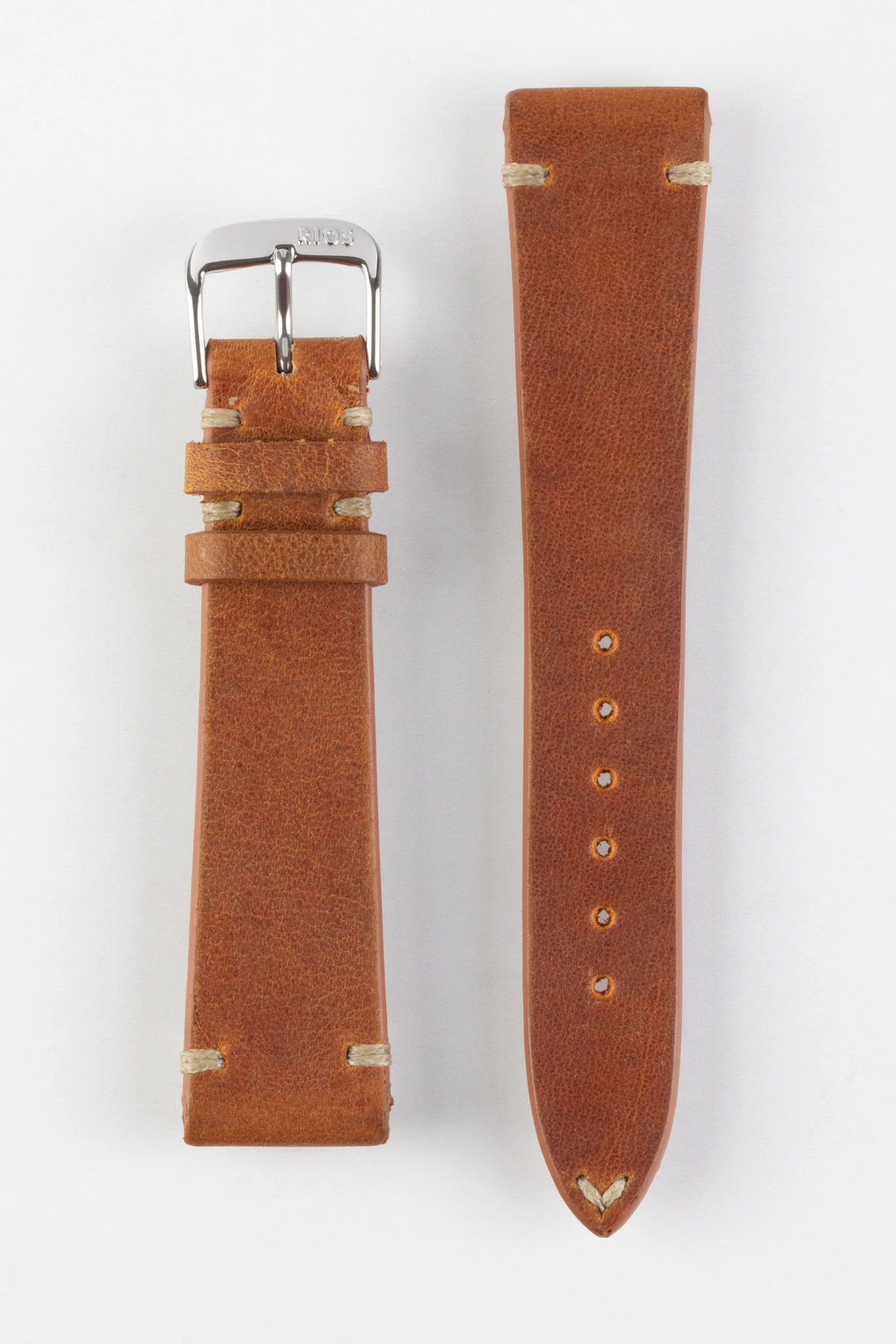 RIOS1931 BEDFORD Genuine Vintage Leather Watch Strap in COGNAC - Image 9