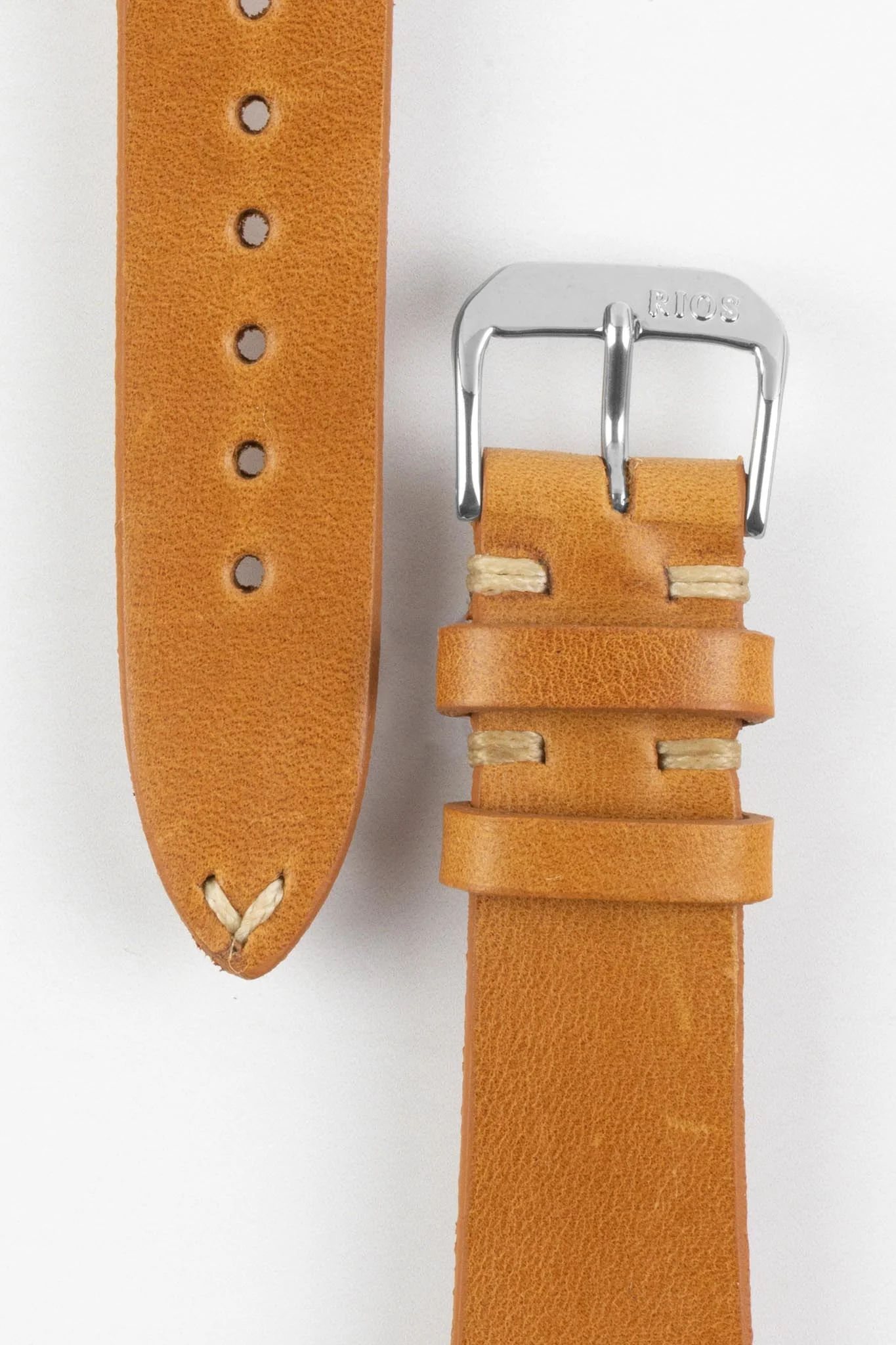 RIOS1931 BEDFORD Genuine Vintage Leather Watch Strap in HONEY - Image 3