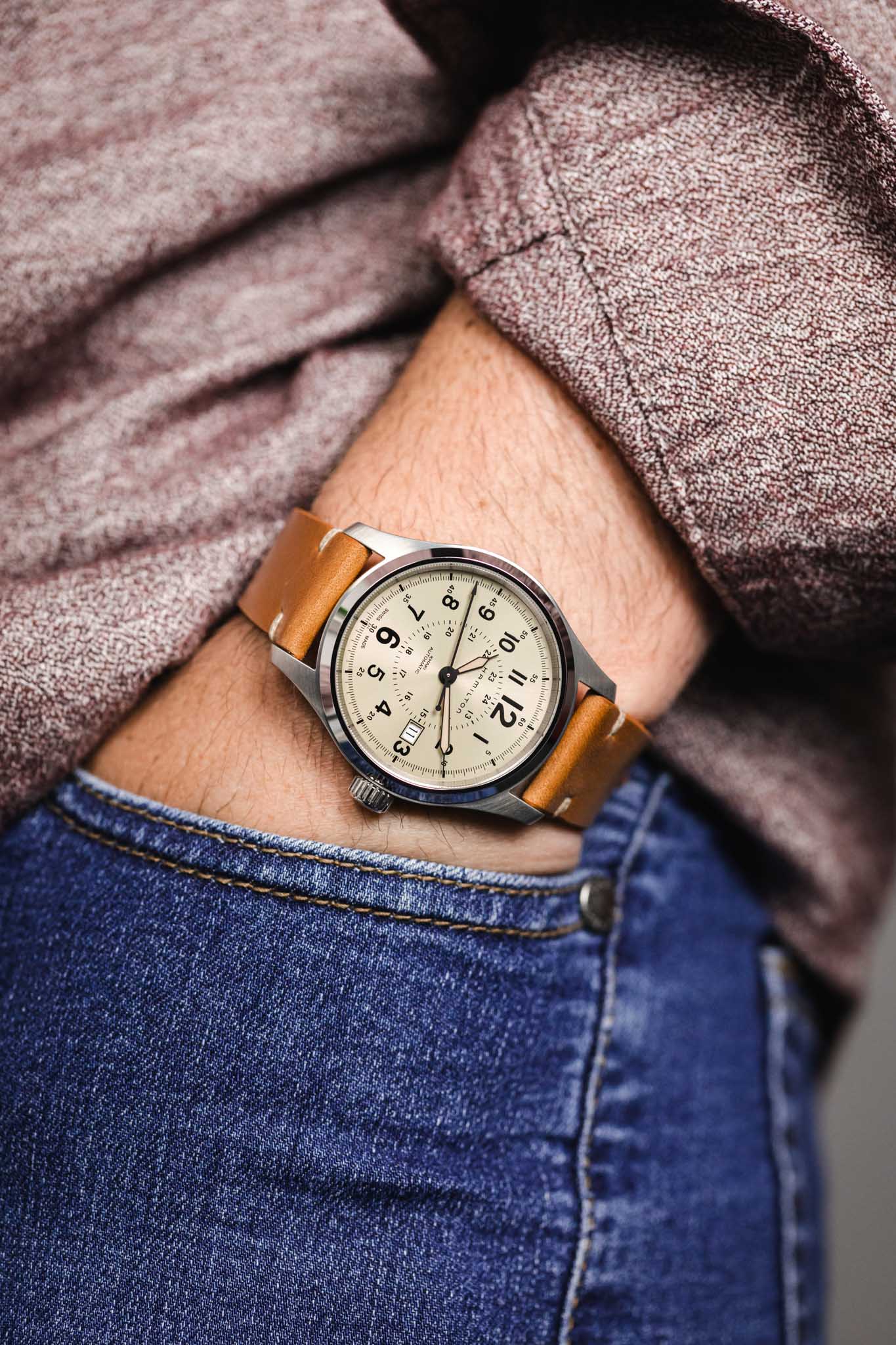 RIOS1931 BEDFORD Genuine Vintage Leather Watch Strap in HONEY - Image 6
