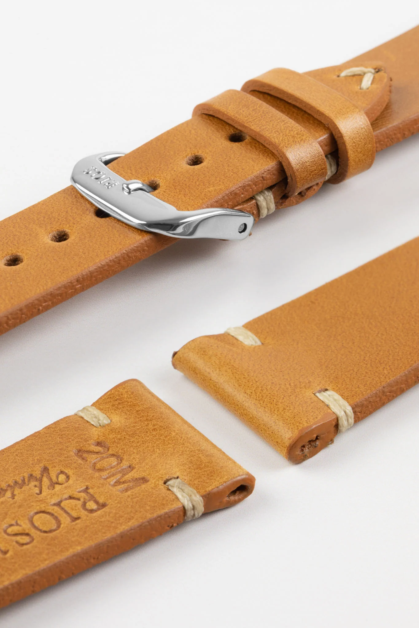 RIOS1931 BEDFORD Genuine Vintage Leather Watch Strap in HONEY - Image 7
