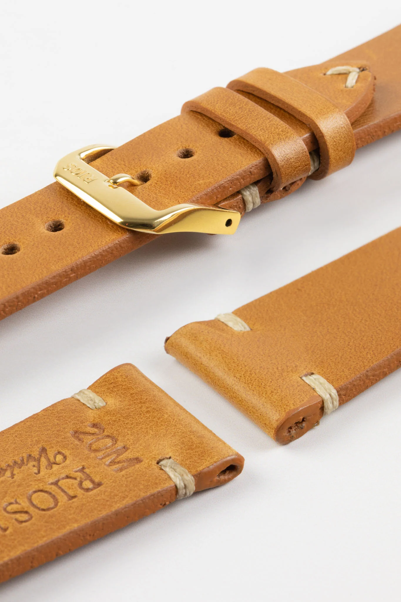 RIOS1931 BEDFORD Genuine Vintage Leather Watch Strap in HONEY - Image 8