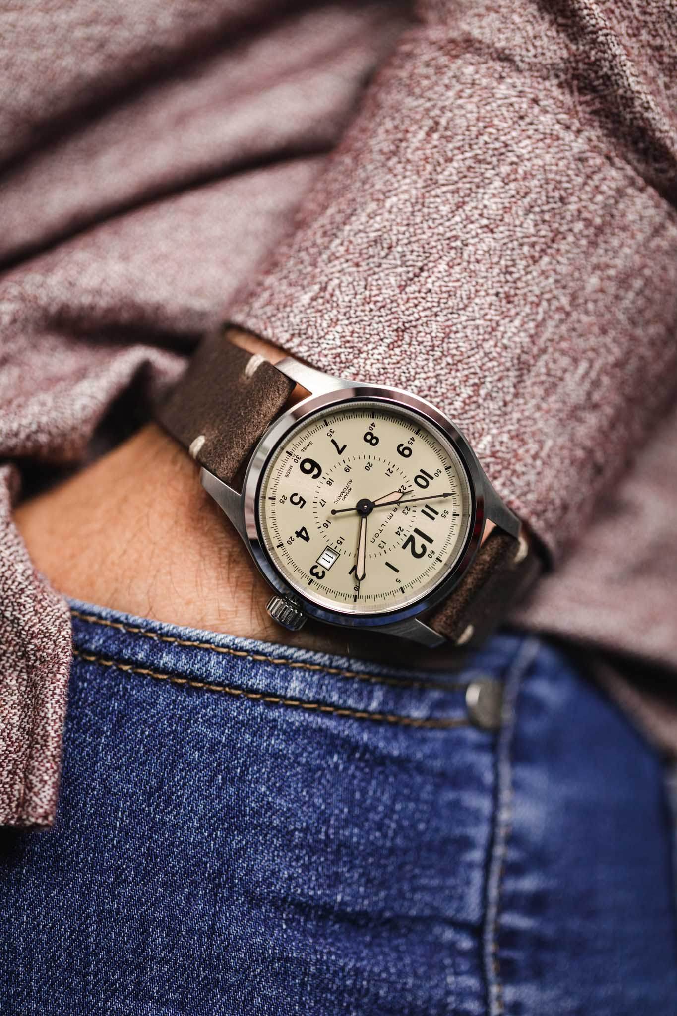 RIOS1931 BEDFORD Genuine Vintage Leather Watch Strap in MOCHA - Image 6
