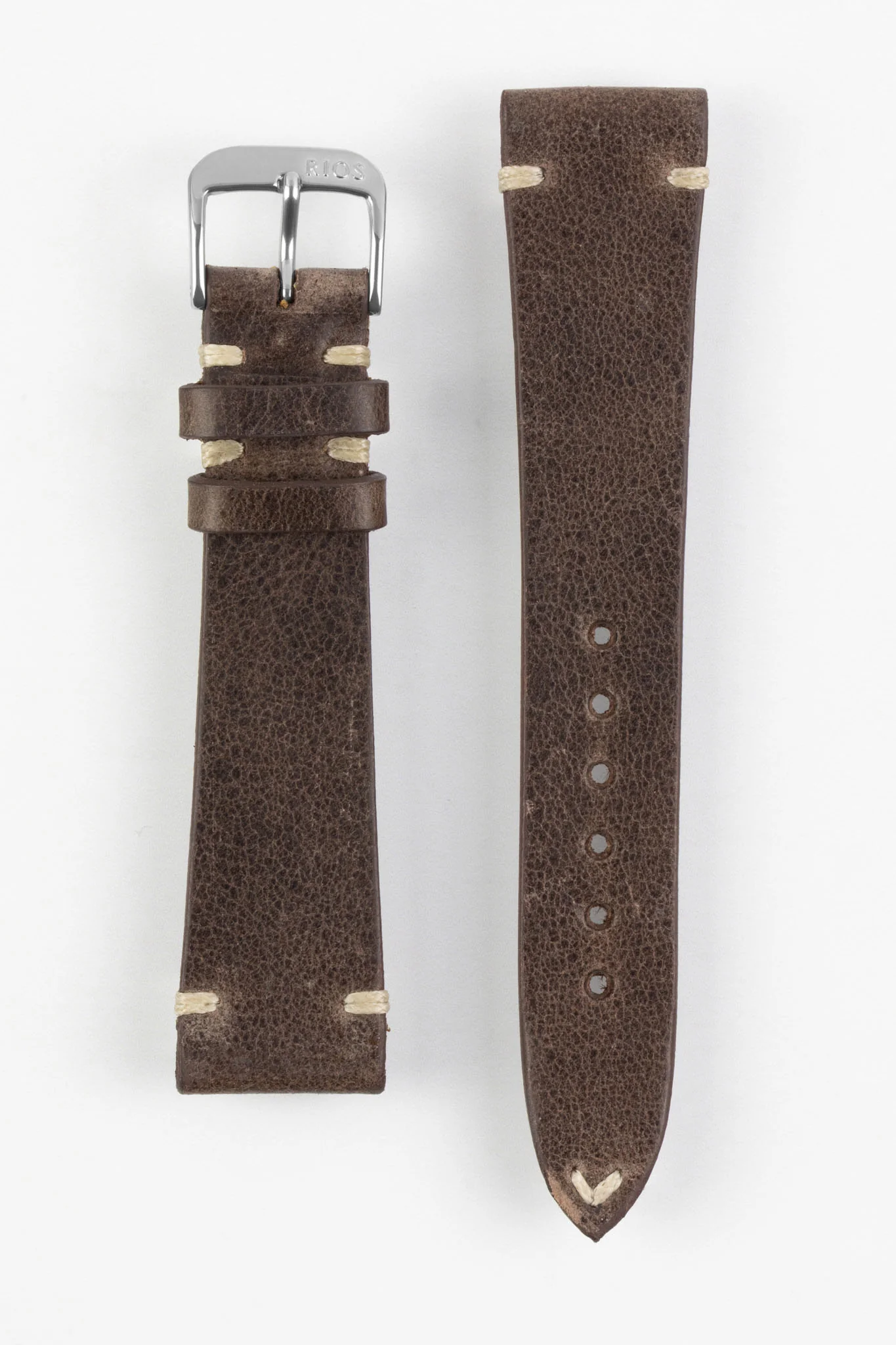 RIOS1931 BEDFORD Genuine Vintage Leather Watch Strap in MOCHA - Image 9