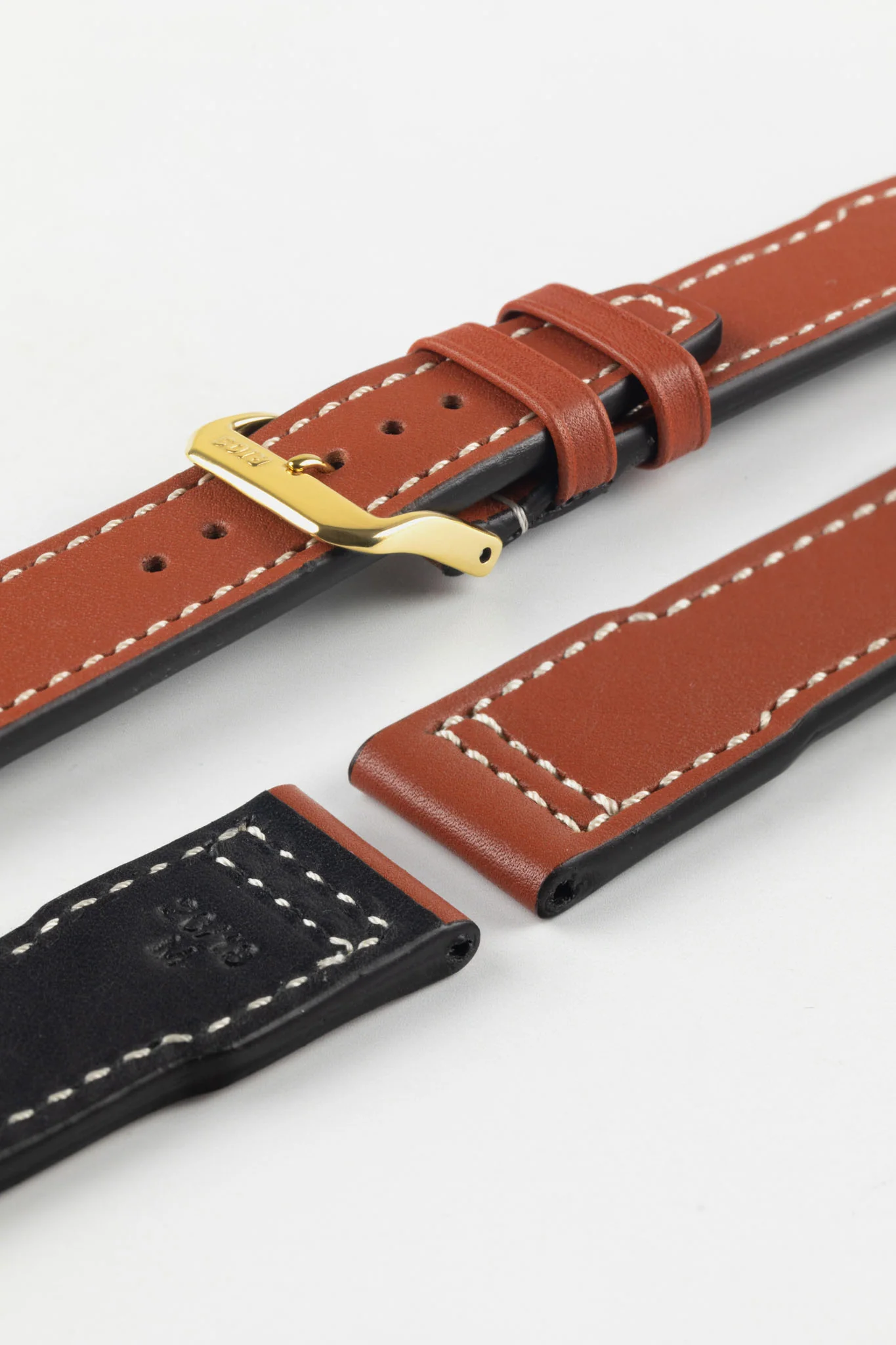 RIOS1931 BLIZZARD Genuine Calfskin Leather Watch Strap in Cognac - Image 6
