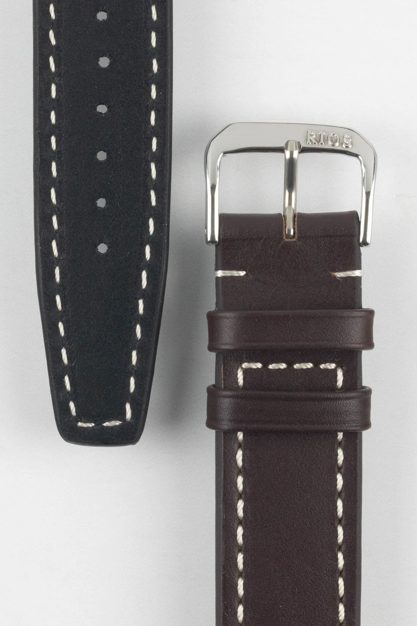 RIOS1931 BLIZZARD Genuine Calfskin Leather Watch Strap in Mocha - Image 2