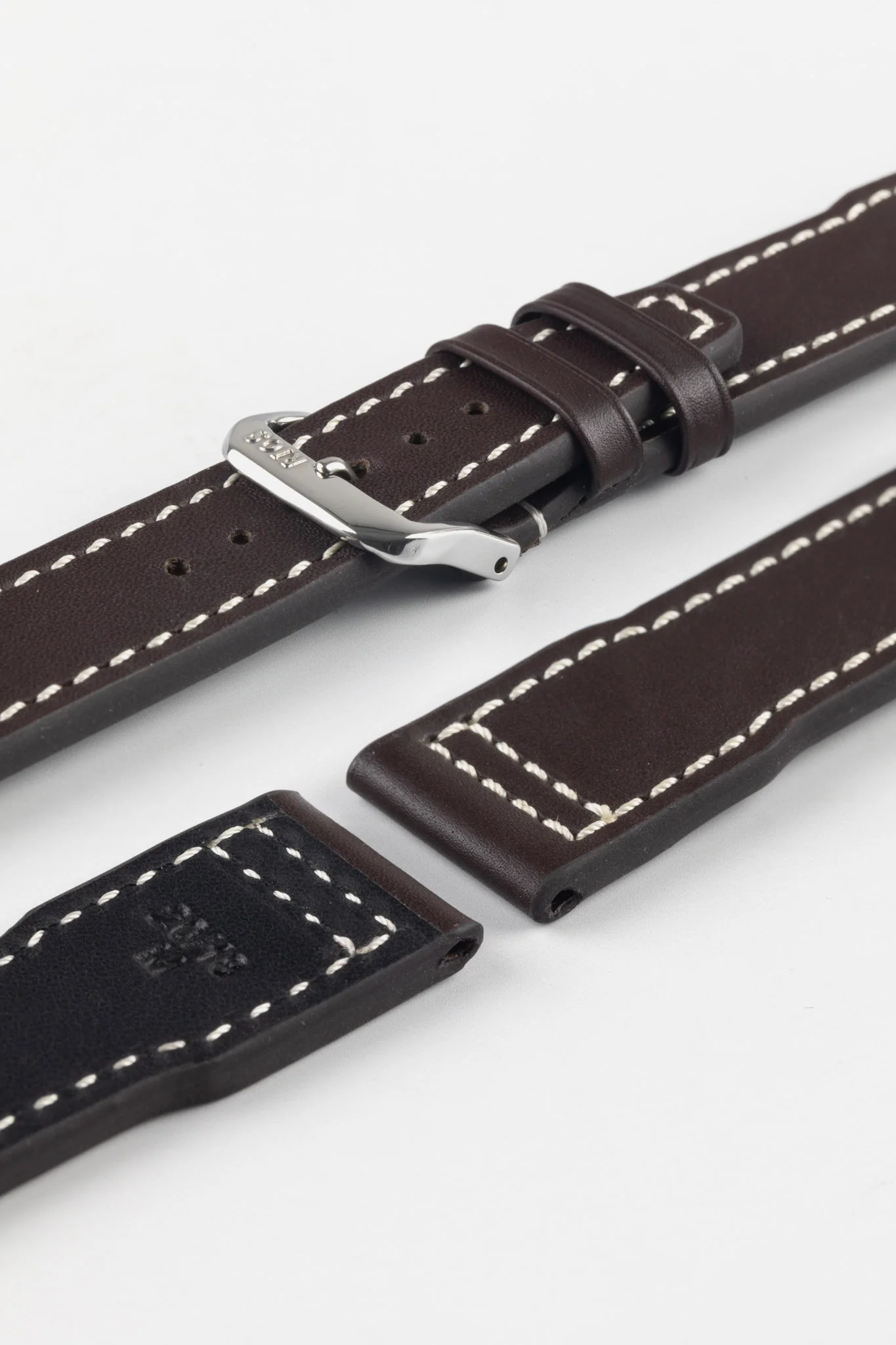 RIOS1931 BLIZZARD Genuine Calfskin Leather Watch Strap in Mocha - Image 5