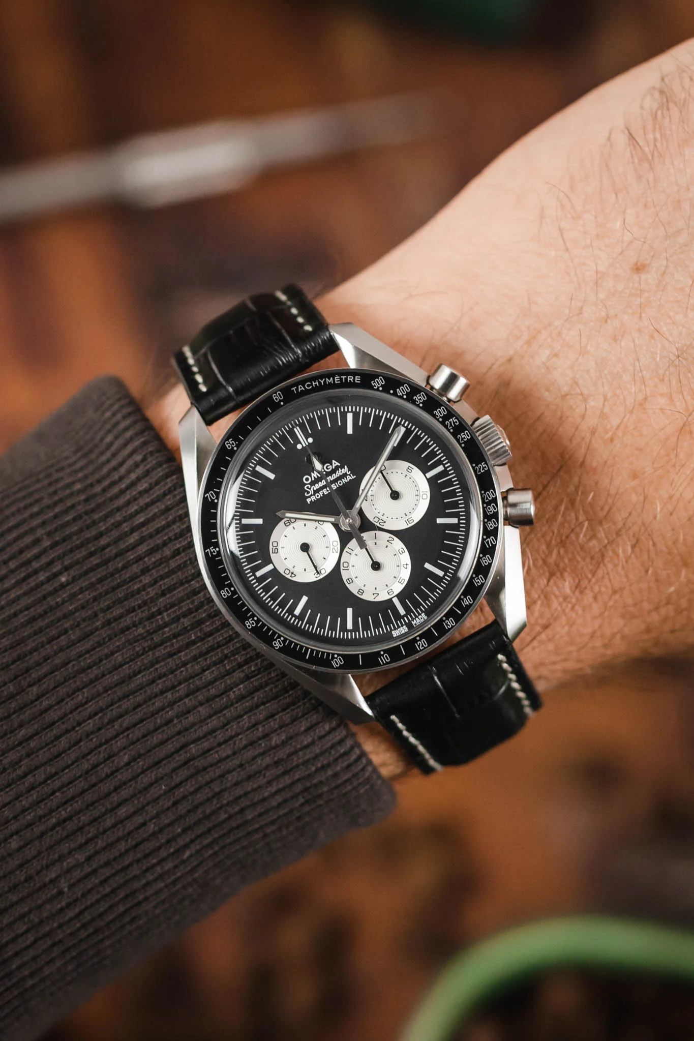 RIOS1931 BOSTON Alligator-Embossed Leather Watch Strap in BLACK - Image 2