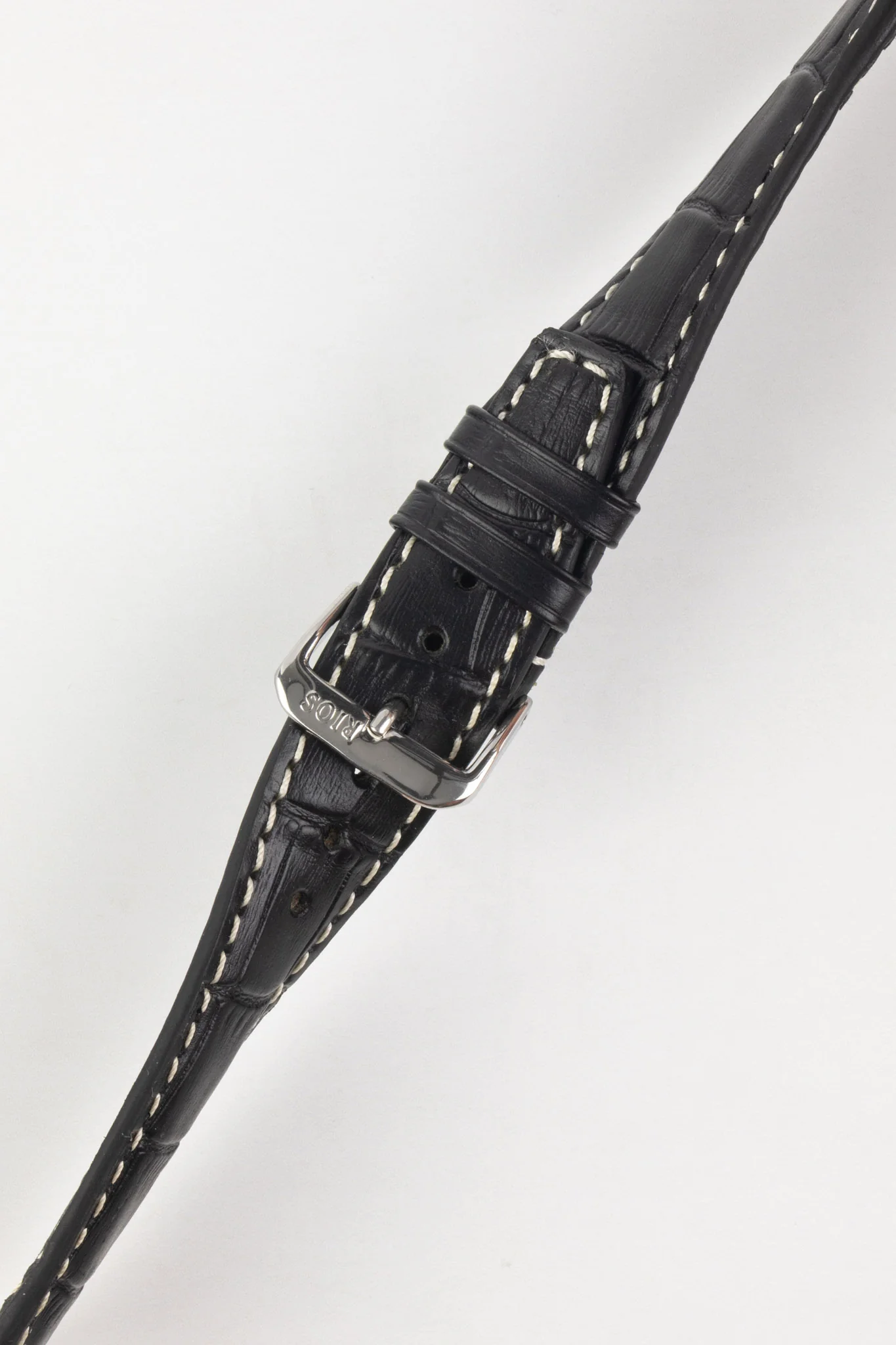 RIOS1931 BOSTON Alligator-Embossed Leather Watch Strap in BLACK - Image 4