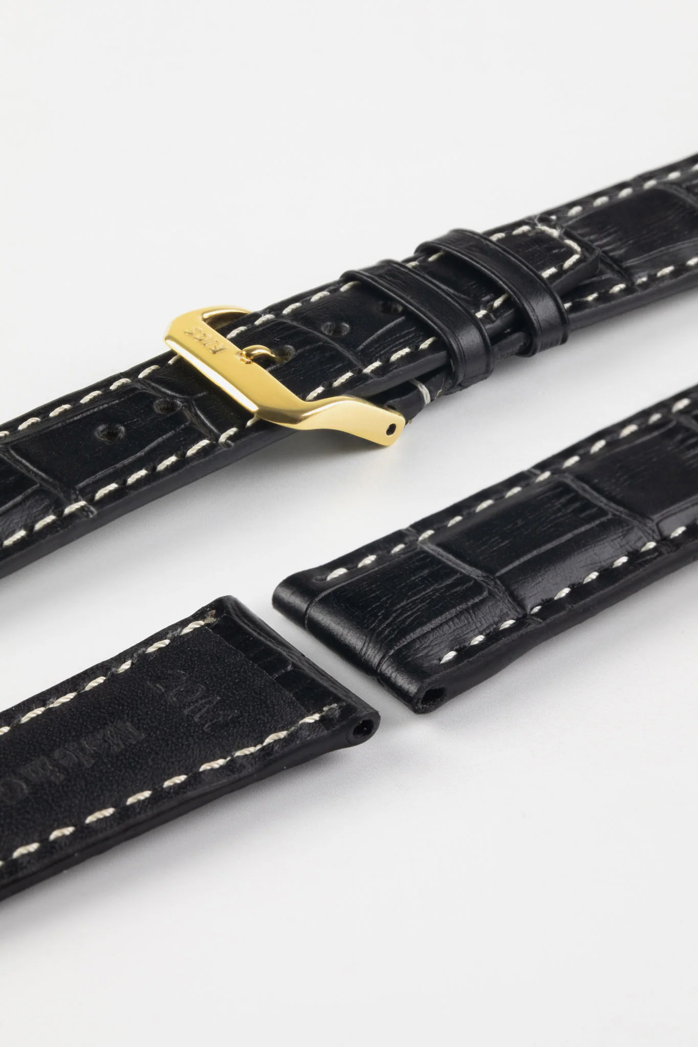 RIOS1931 BOSTON Alligator-Embossed Leather Watch Strap in BLACK - Image 6
