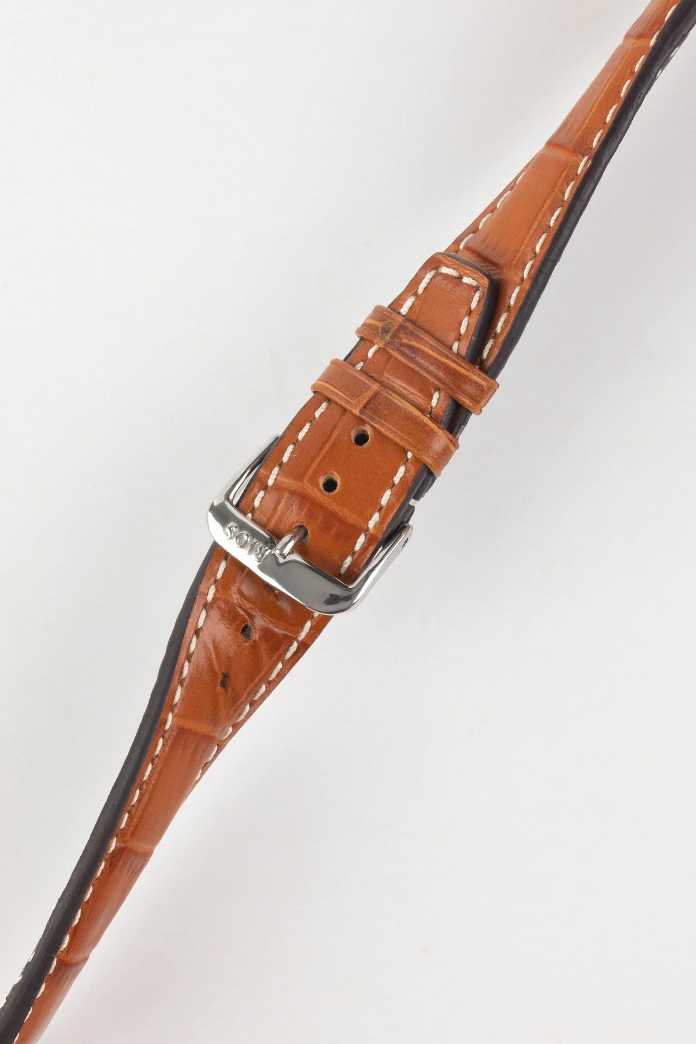 RIOS1931 BOSTON Alligator-Embossed Leather Watch Strap in COGNAC - Image 4