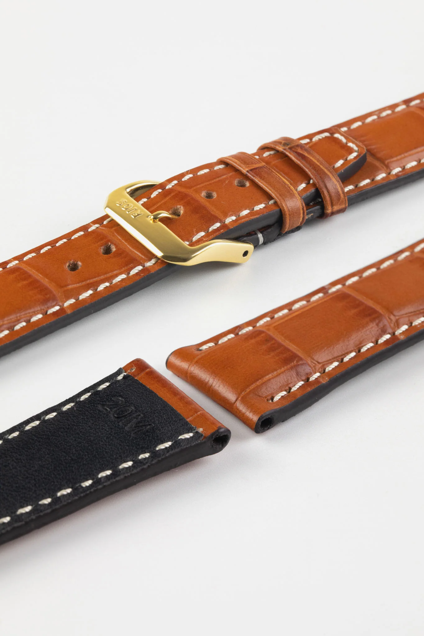 RIOS1931 BOSTON Alligator-Embossed Leather Watch Strap in COGNAC - Image 6
