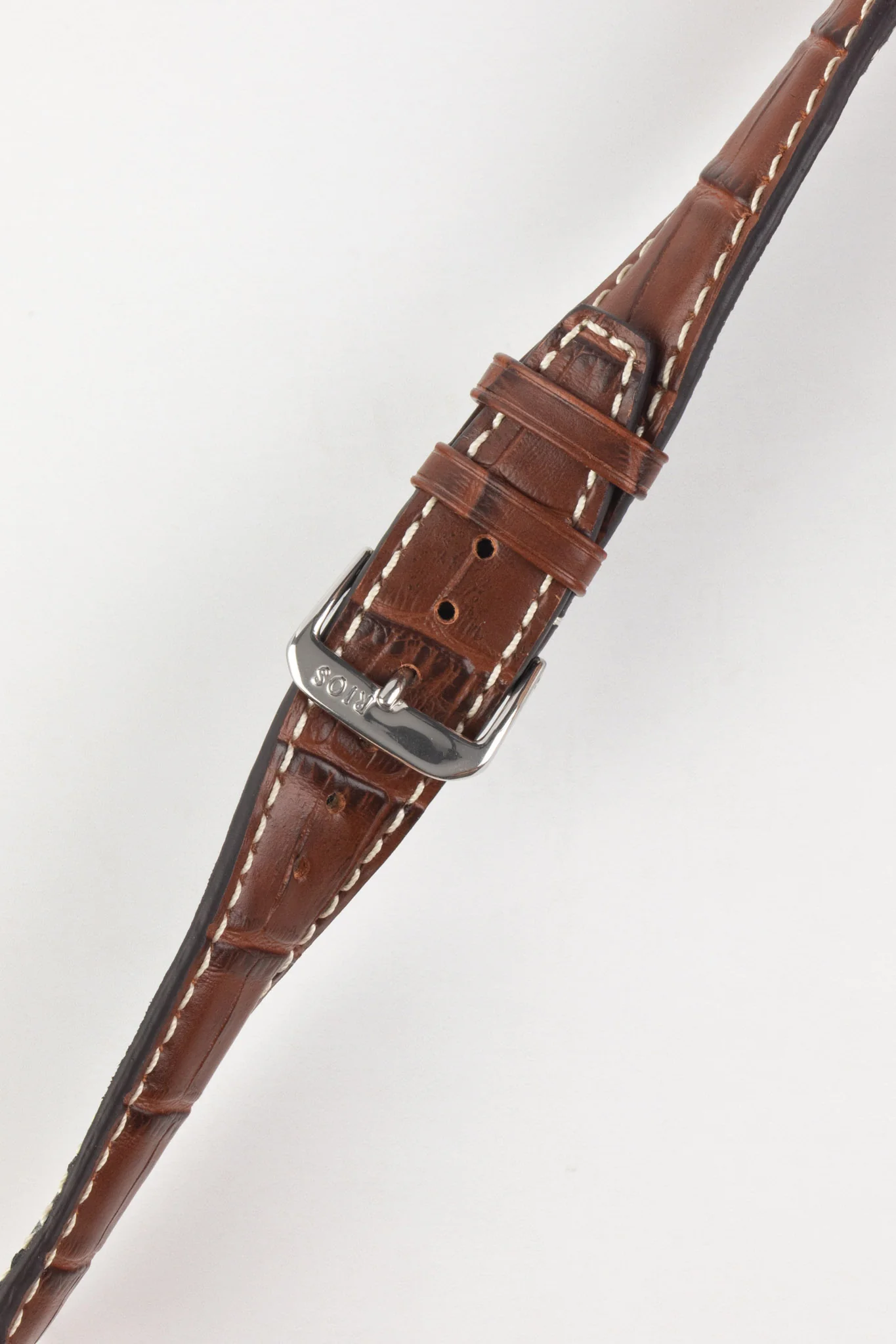 RIOS1931 BOSTON Alligator-Embossed Leather Watch Strap in MAHOGANY - Image 4
