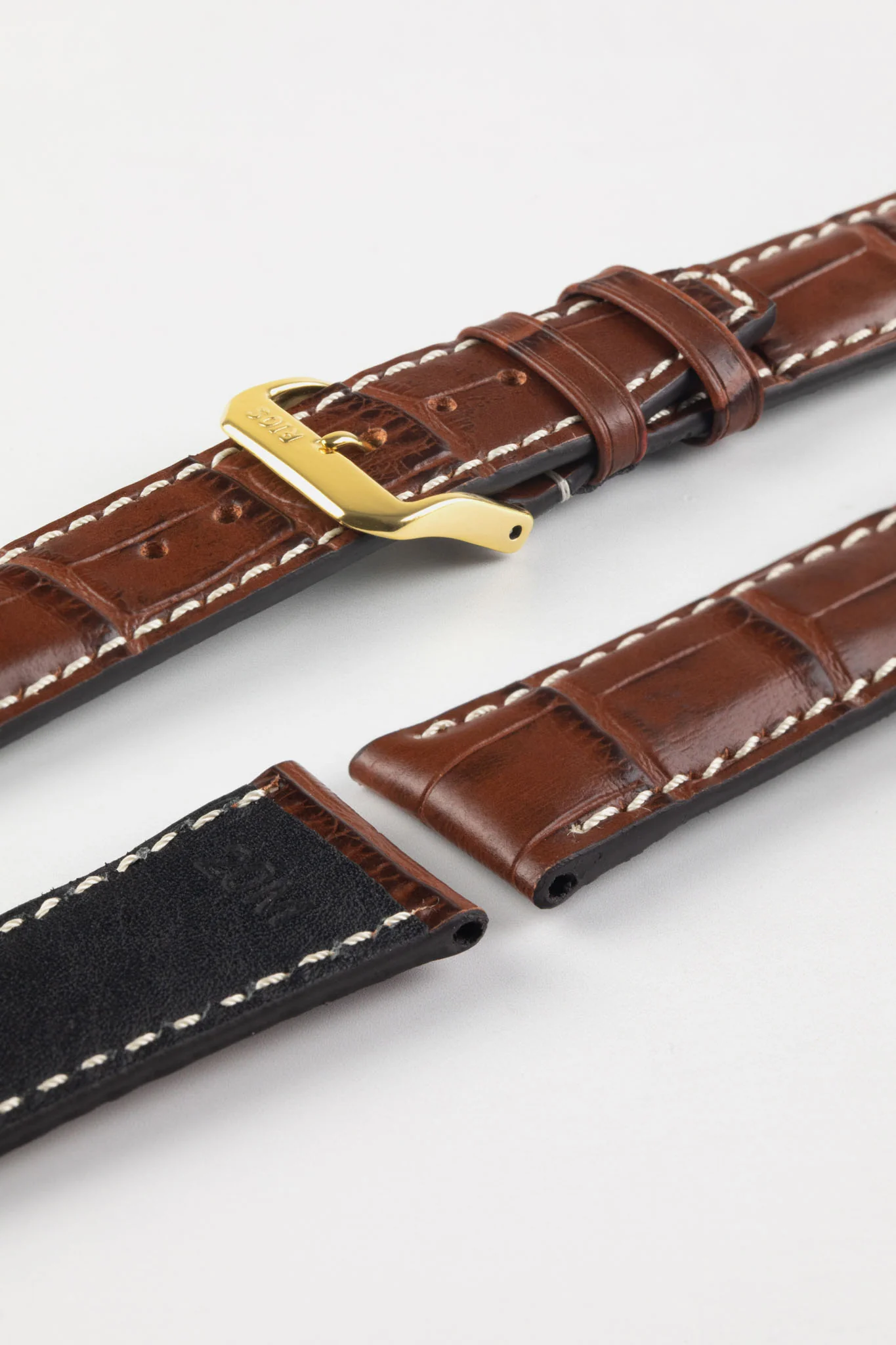 RIOS1931 BOSTON Alligator-Embossed Leather Watch Strap in MAHOGANY - Image 6
