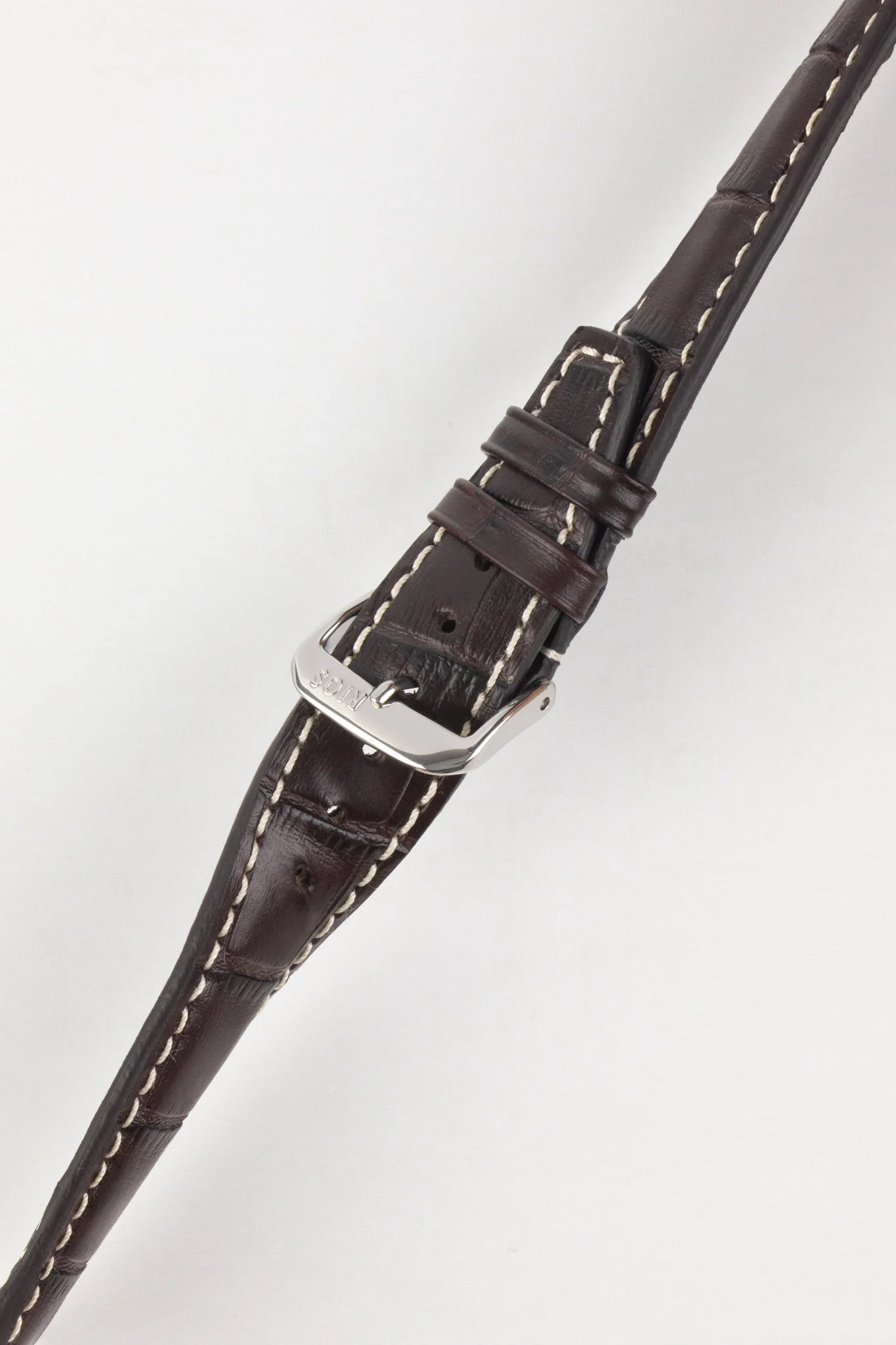 RIOS1931 BOSTON Alligator-Embossed Leather Watch Strap in MOCHA - Image 4