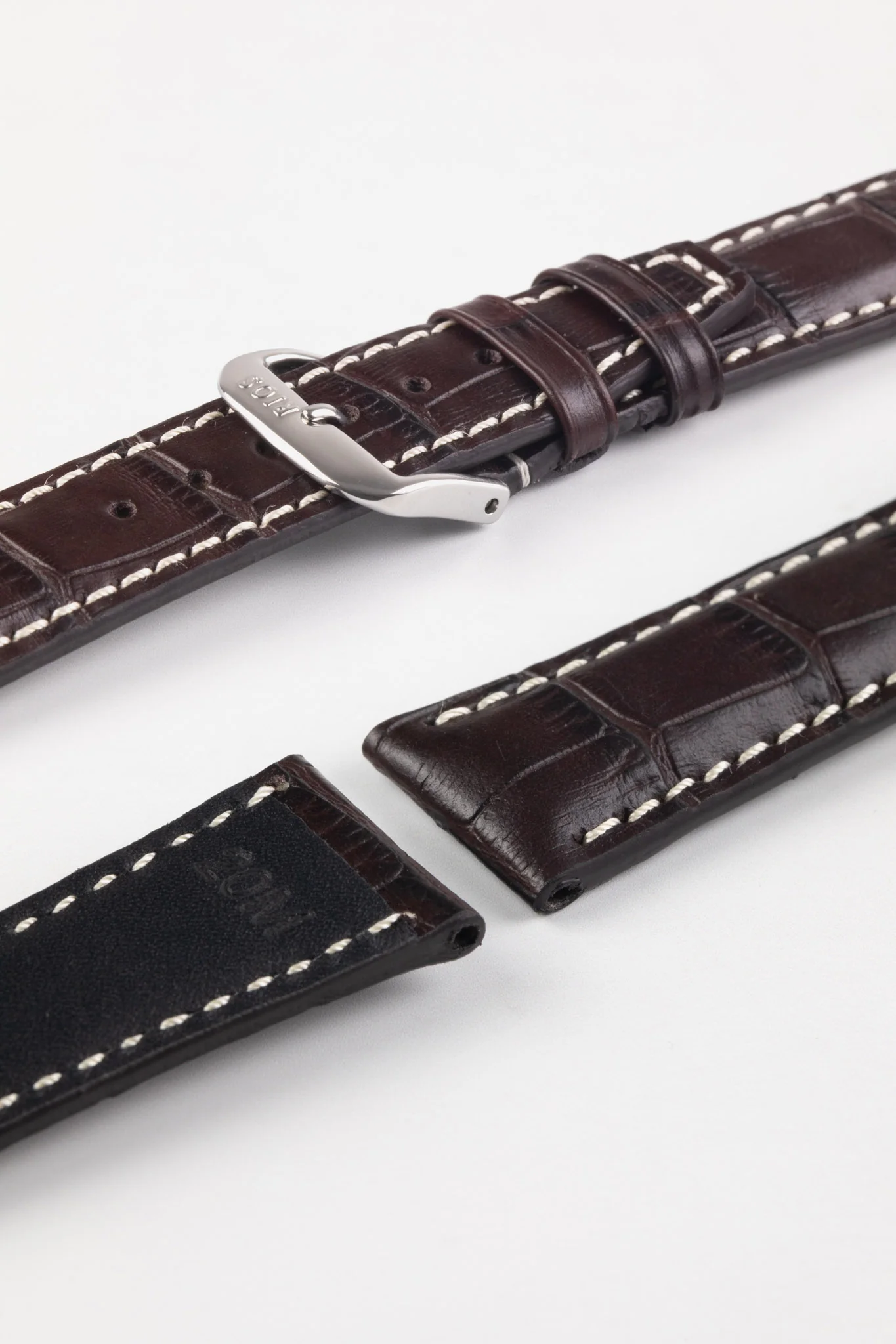 RIOS1931 BOSTON Alligator-Embossed Leather Watch Strap in MOCHA - Image 5