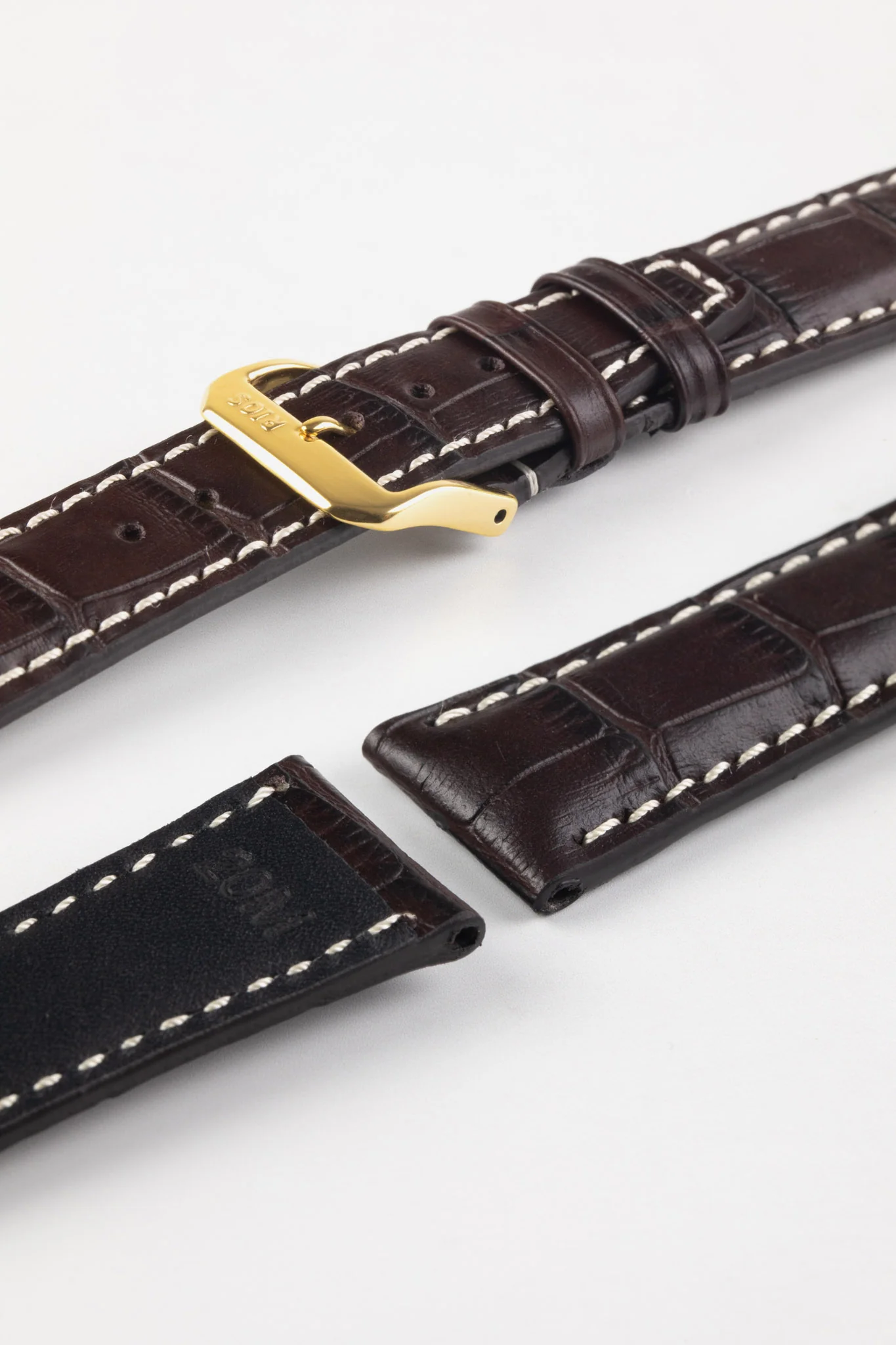 RIOS1931 BOSTON Alligator-Embossed Leather Watch Strap in MOCHA - Image 6