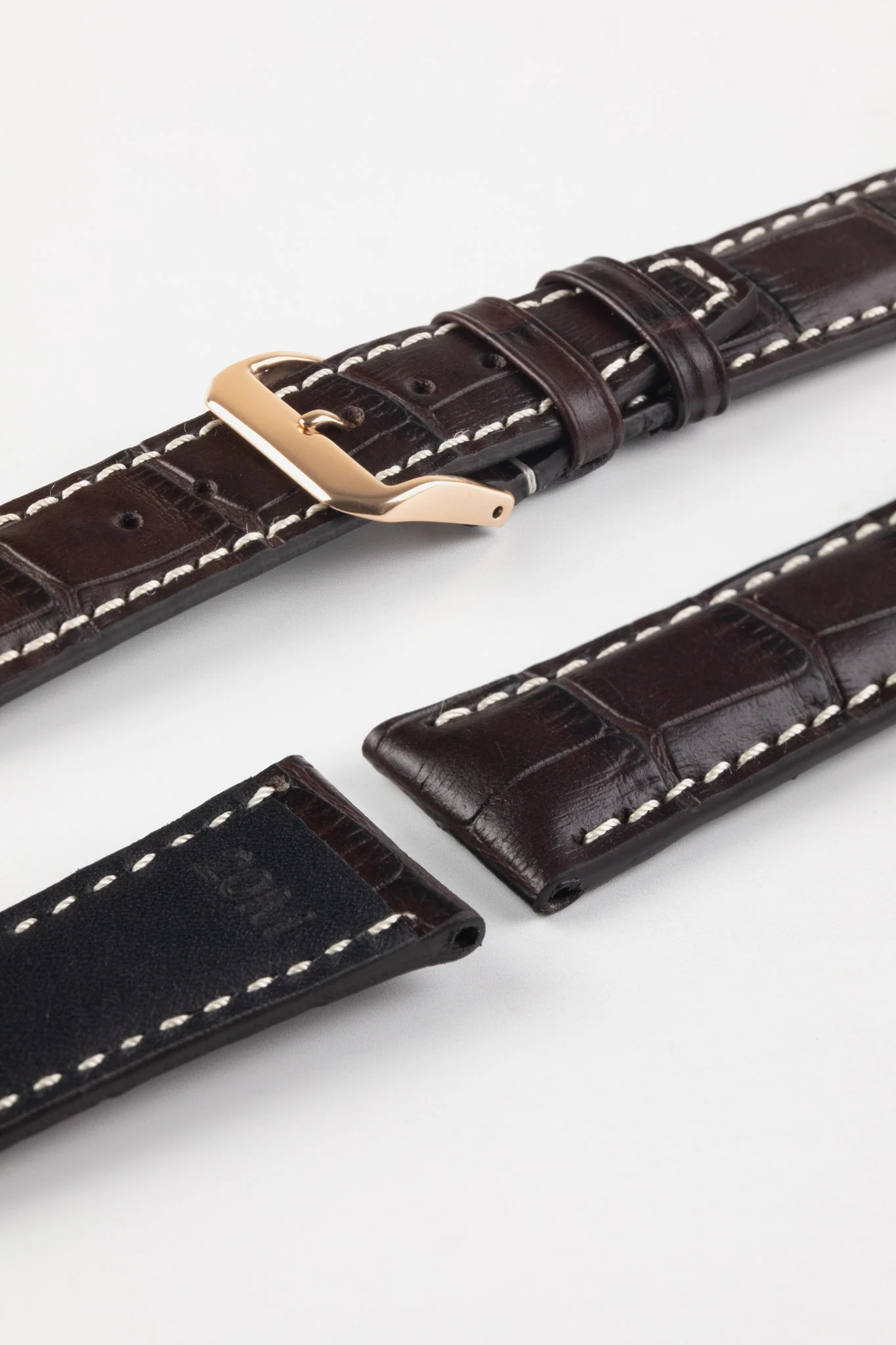 RIOS1931 BOSTON Alligator-Embossed Leather Watch Strap in MOCHA - Image 7